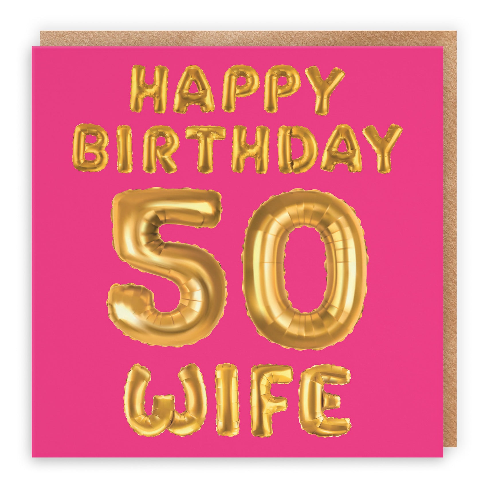 50th Wife Birthday Card Balloon - Default Title (TH02696)