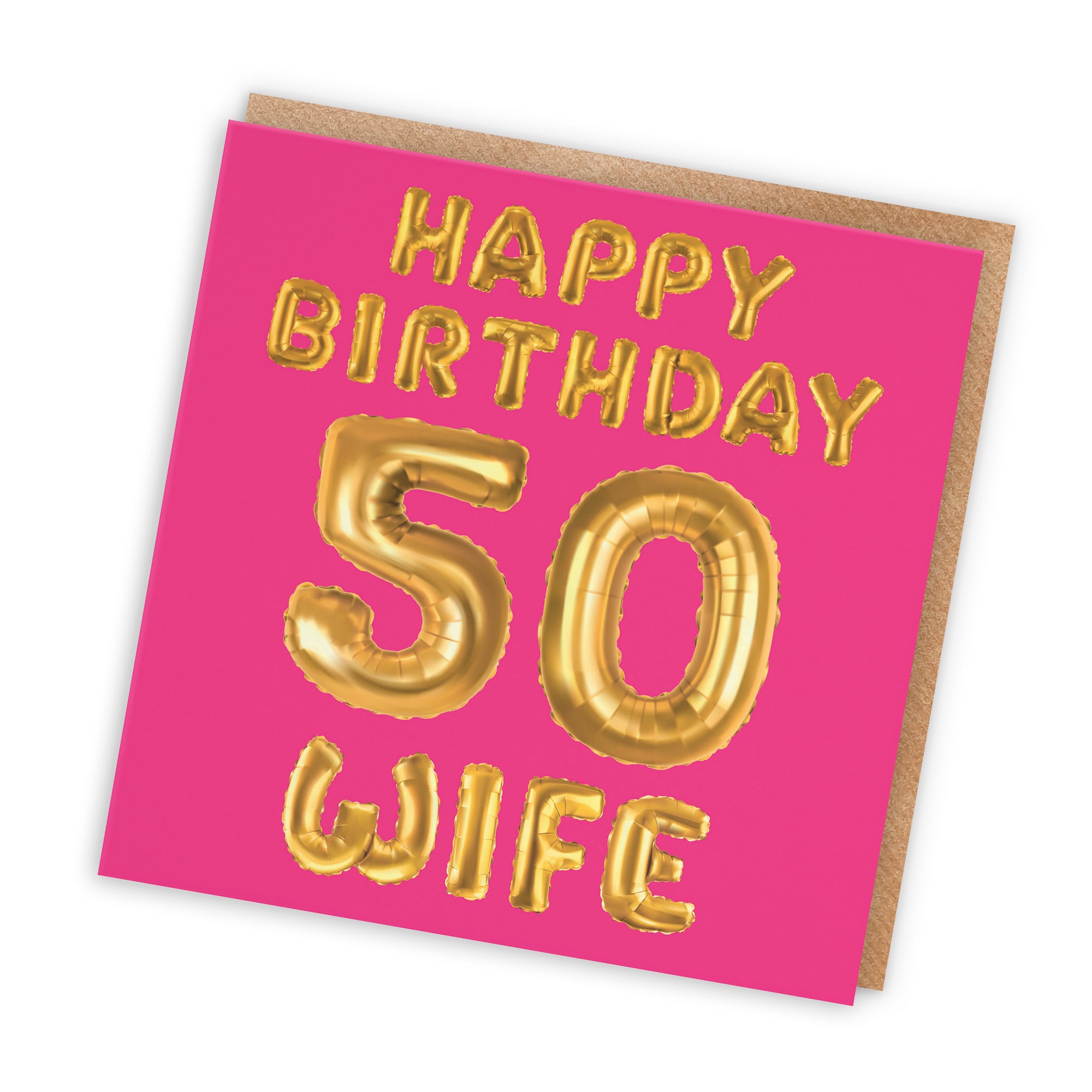 50th Wife Birthday Card Balloon - Default Title (TH02696)