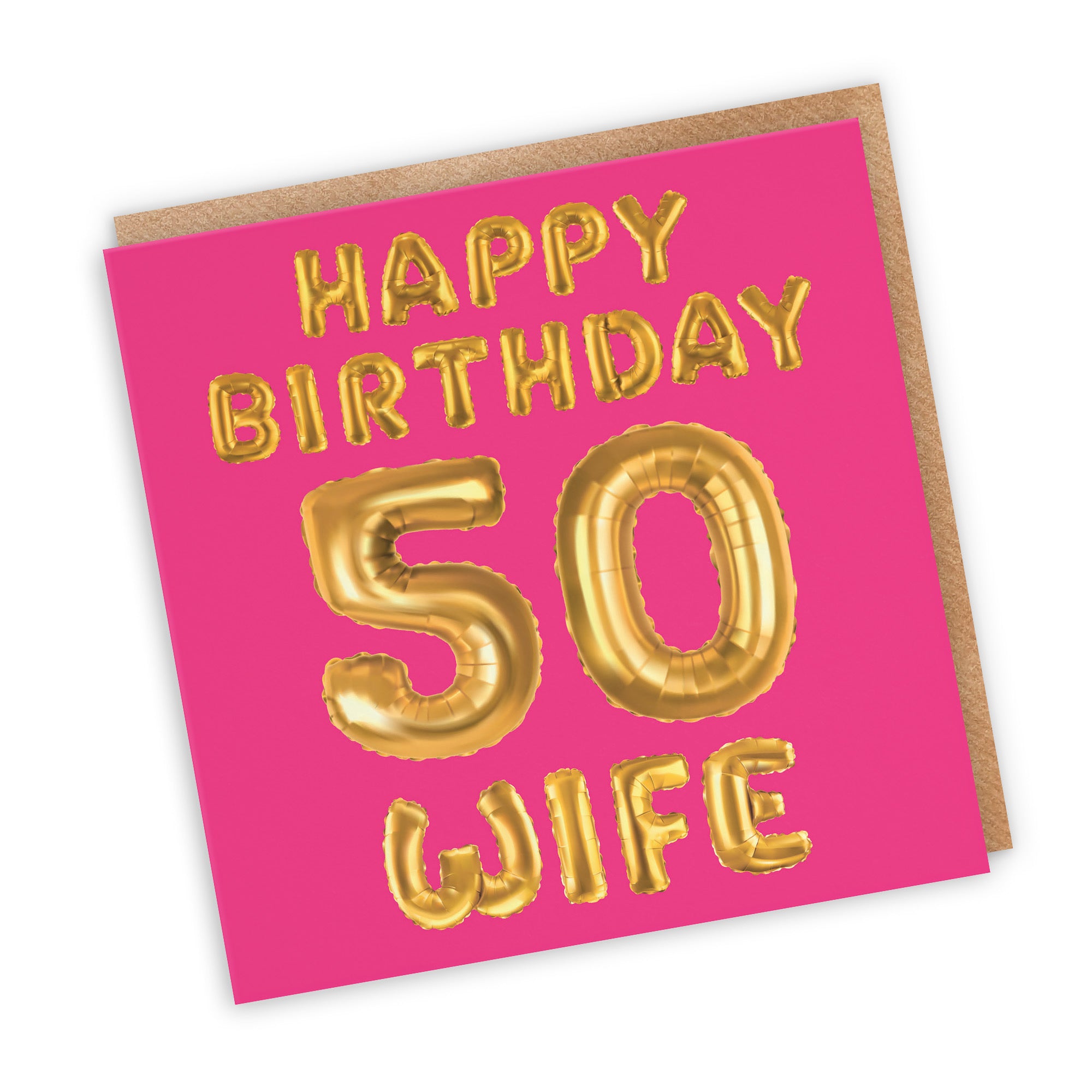 50th Wife Birthday Card Balloon - Default Title (TH02696)