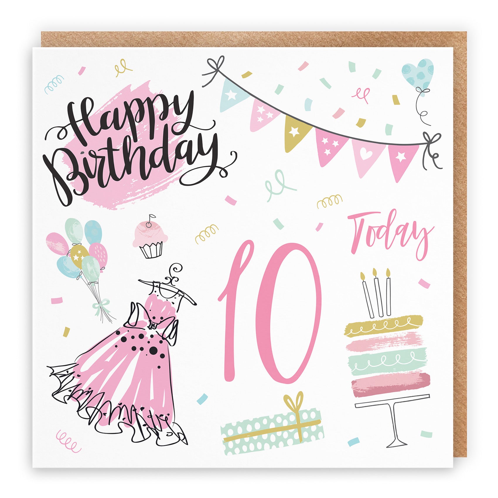 10th Girl Birthday Card Party - Default Title (TH02699)