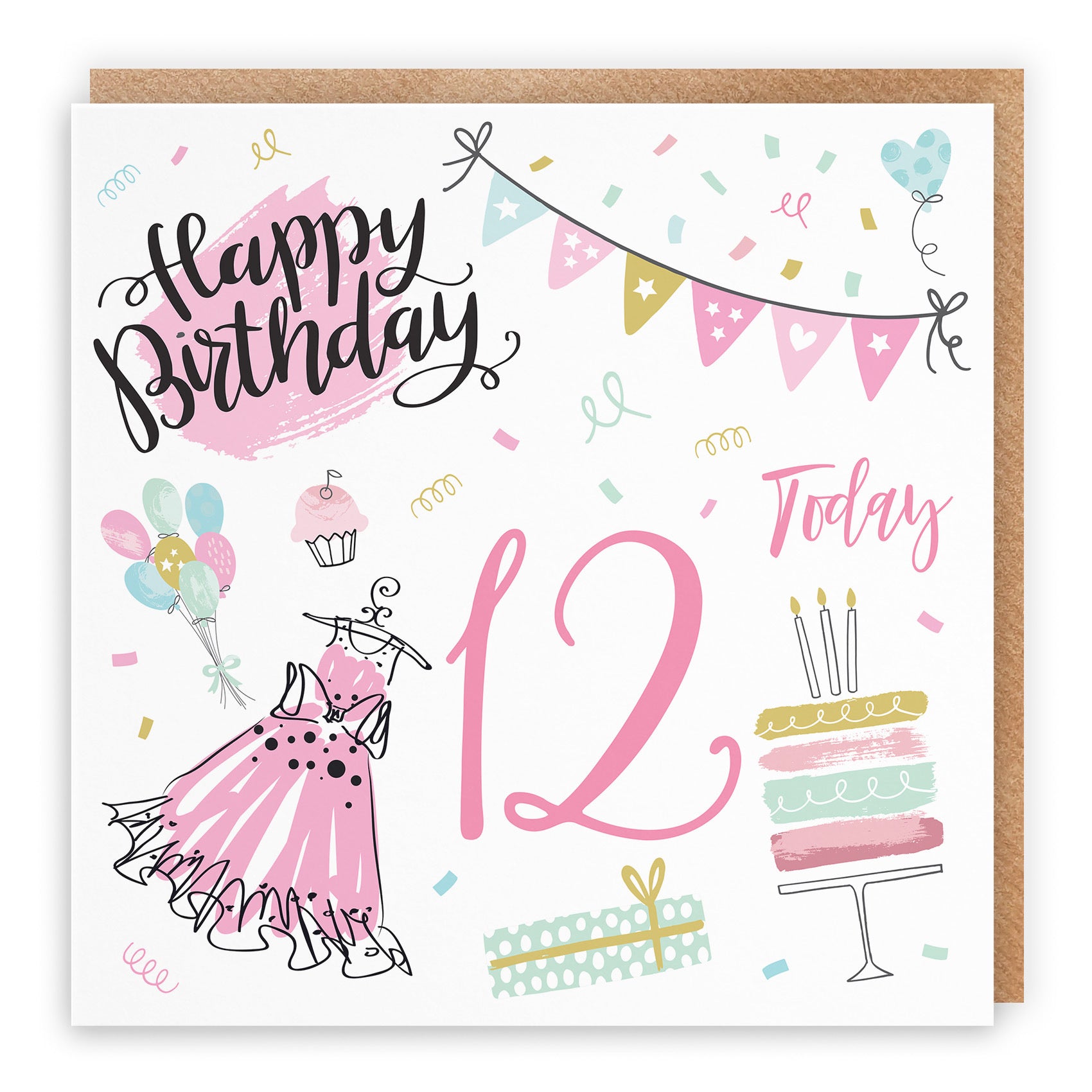 12th Girl Birthday Card Party - Default Title (TH02700)