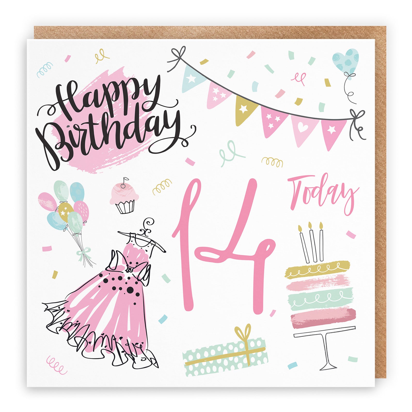 14th Girl Birthday Card Party - Default Title (TH02701)