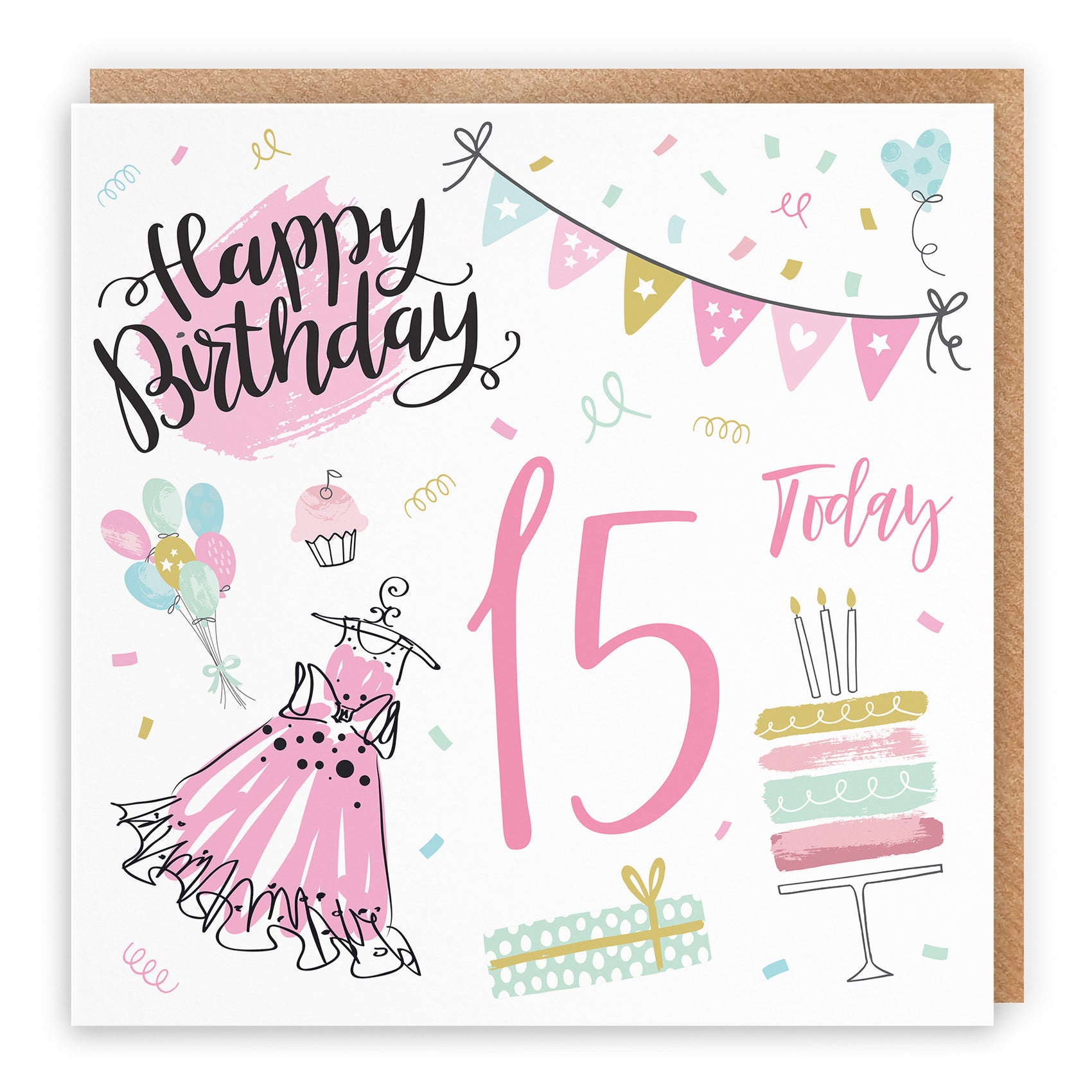15th Girl Birthday Card Party - Default Title (TH02702)
