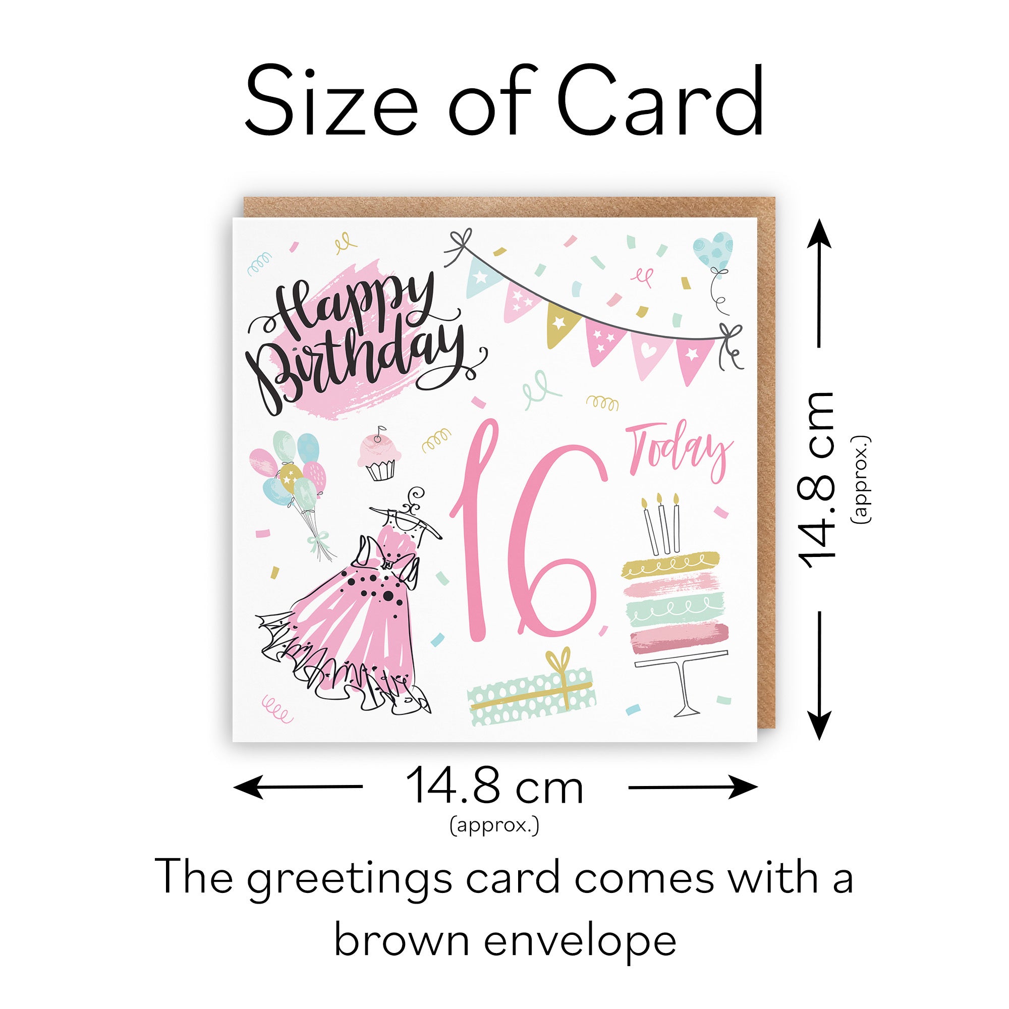 16th Girl Birthday Card Party - Default Title (TH02703)