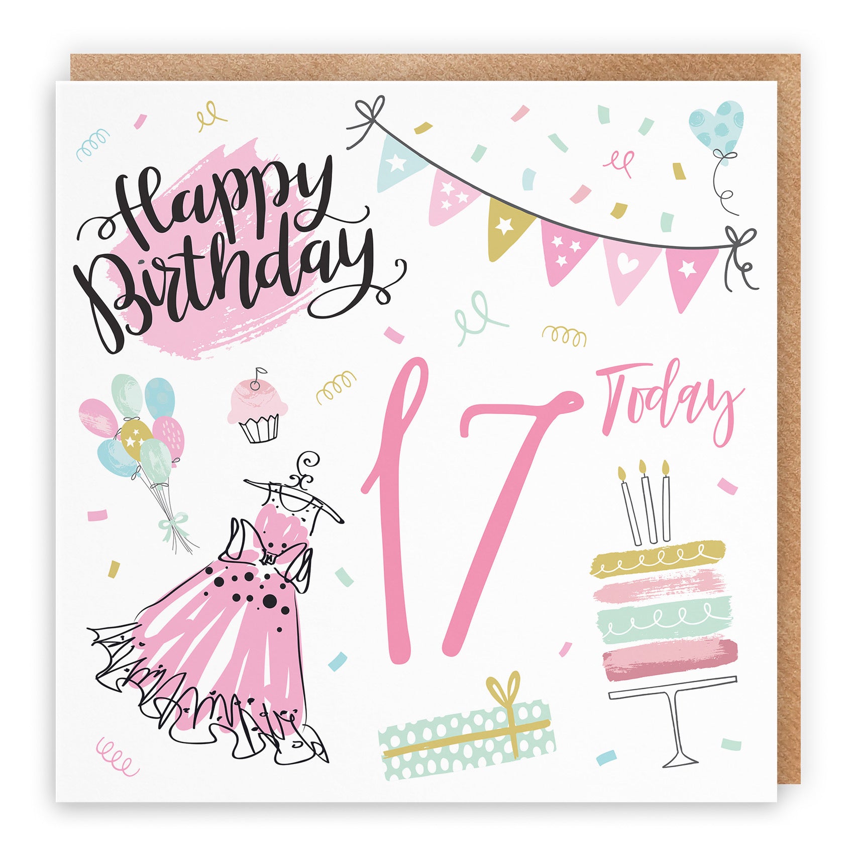 17th Girl Birthday Card Party - Default Title (TH02704)
