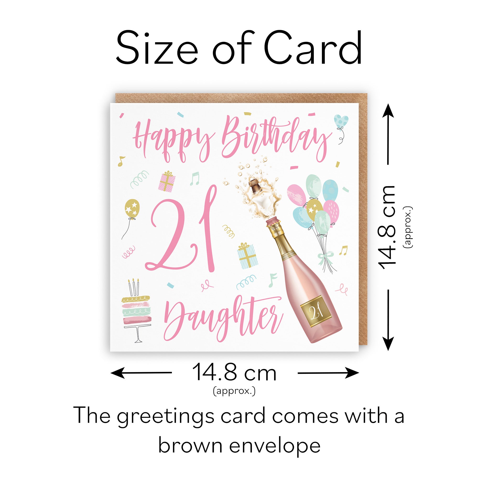 21st Daughter Birthday Card Champagne - Default Title (TH02711)