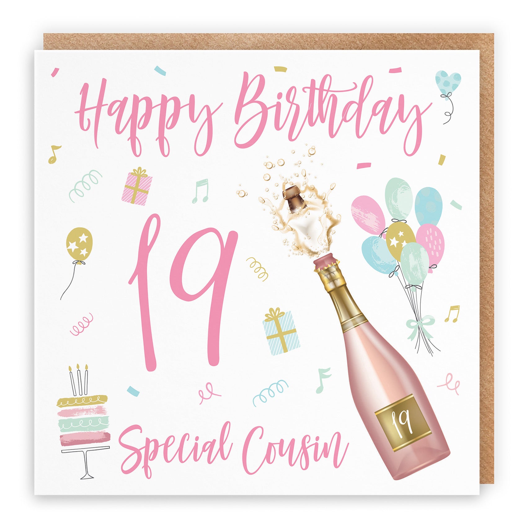 19th Cousin Female Birthday Card Champagne - Default Title (TH02713)