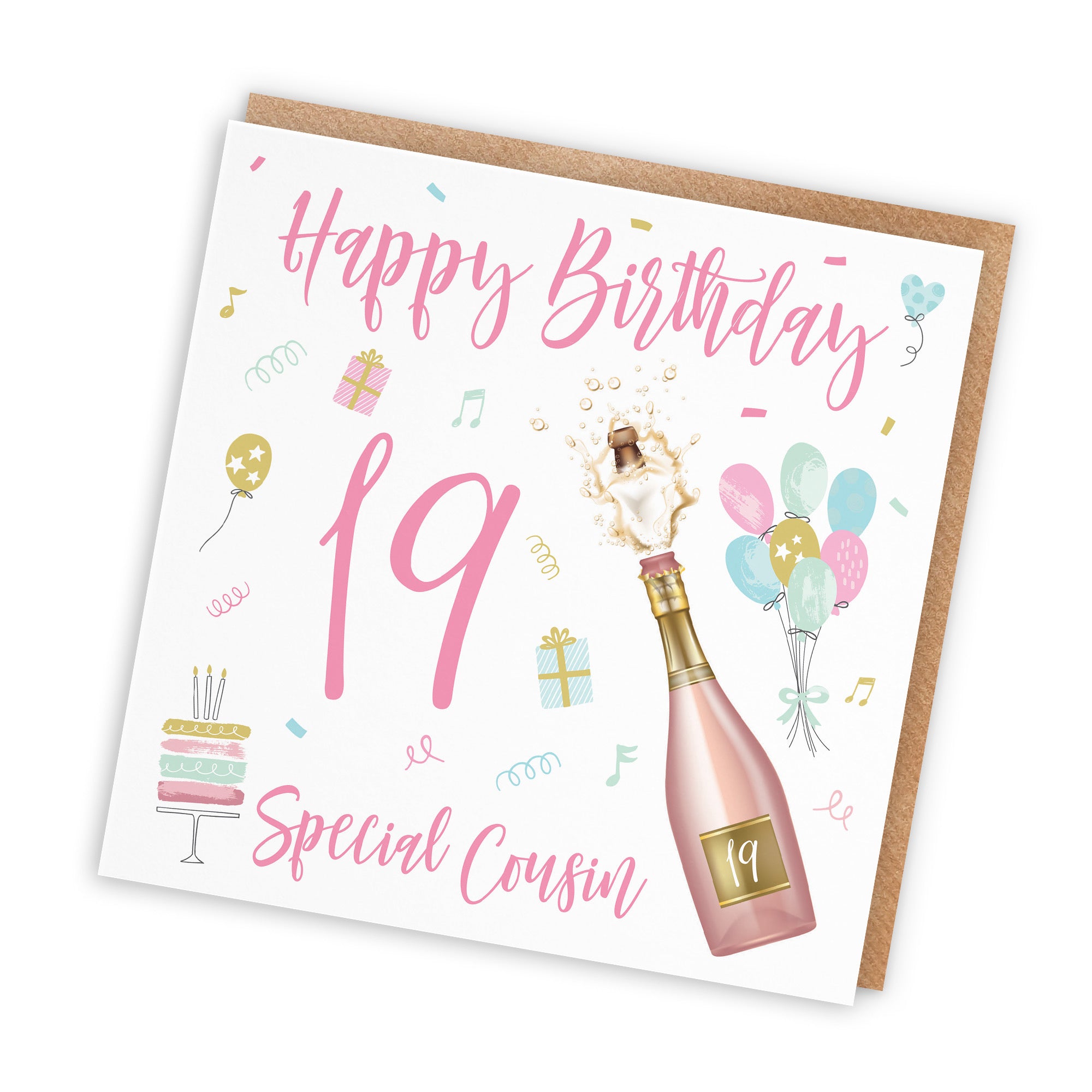 19th Cousin Female Birthday Card Champagne - Default Title (TH02713)