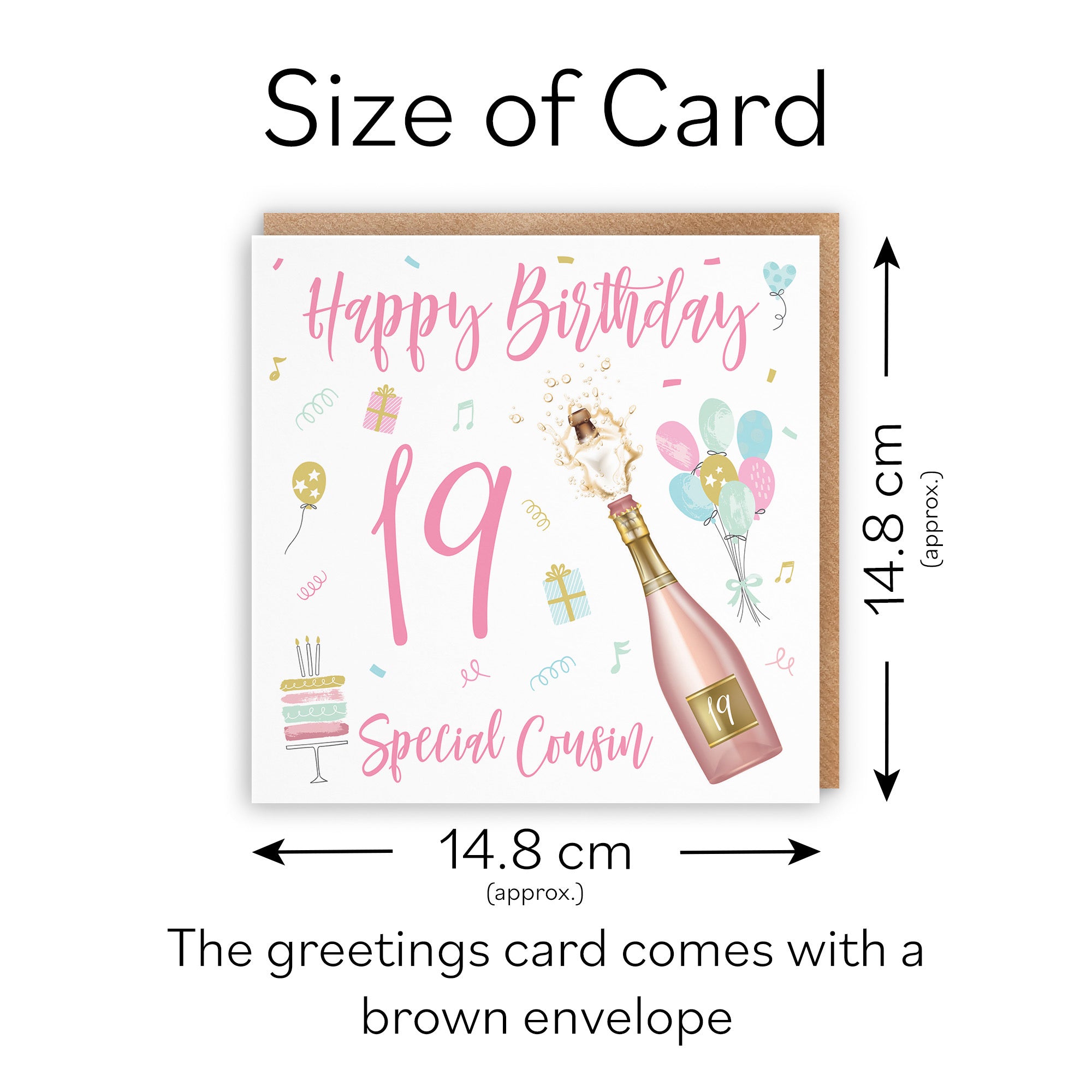 19th Cousin Female Birthday Card Champagne - Default Title (TH02713)