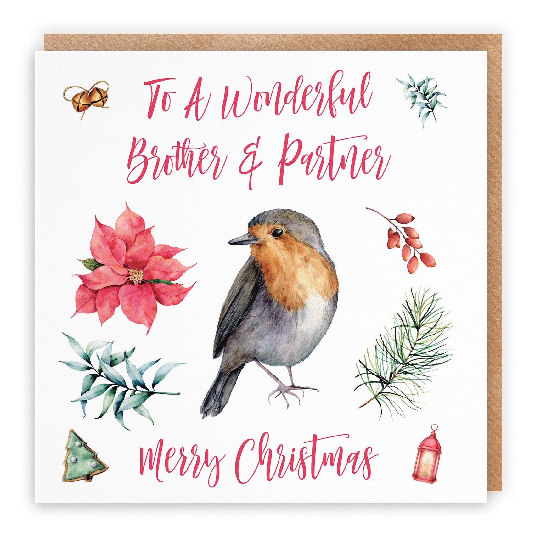 Brother And Partner Christmas Card Festive - Default Title (TH02759)