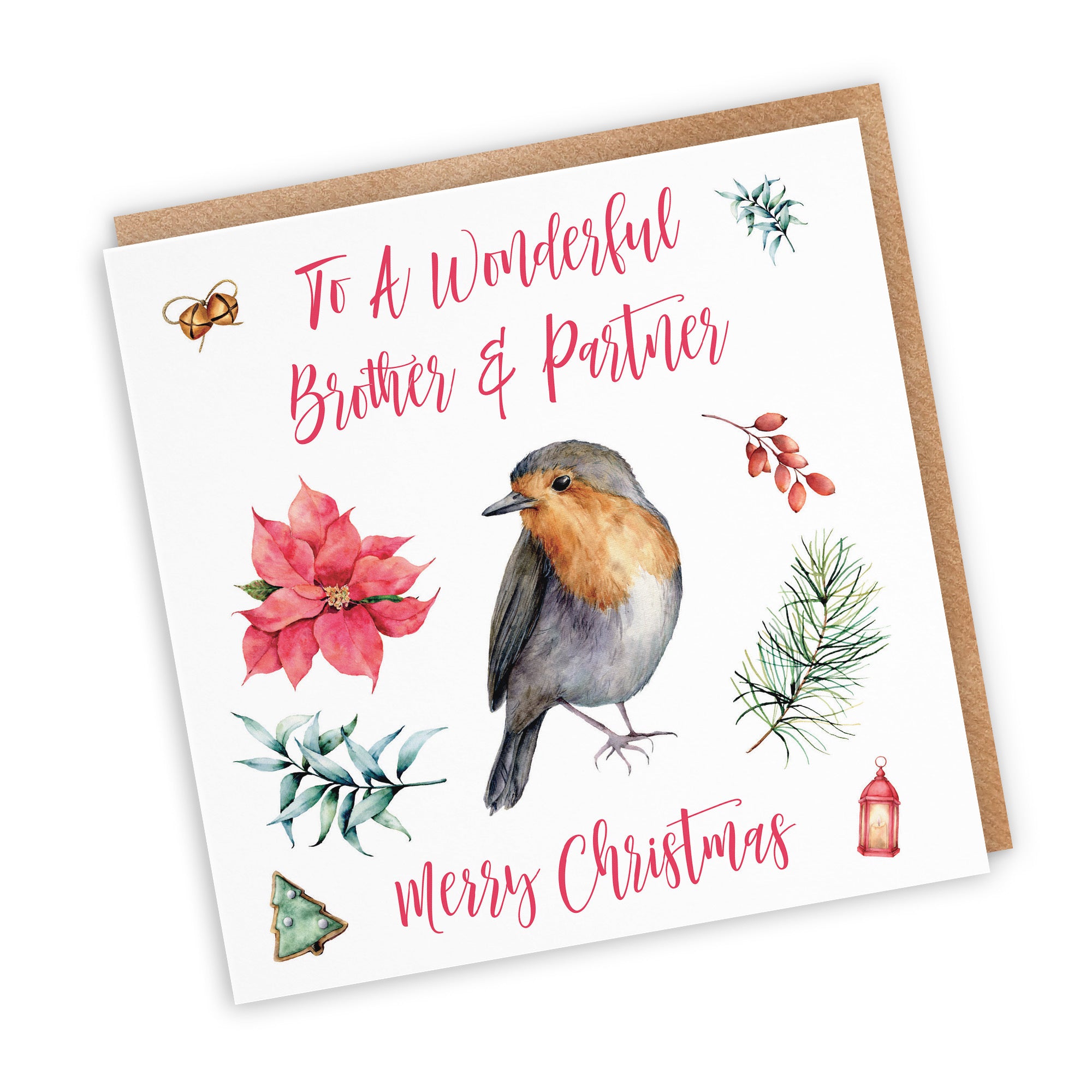 Brother And Partner Christmas Card Festive - Default Title (TH02759)