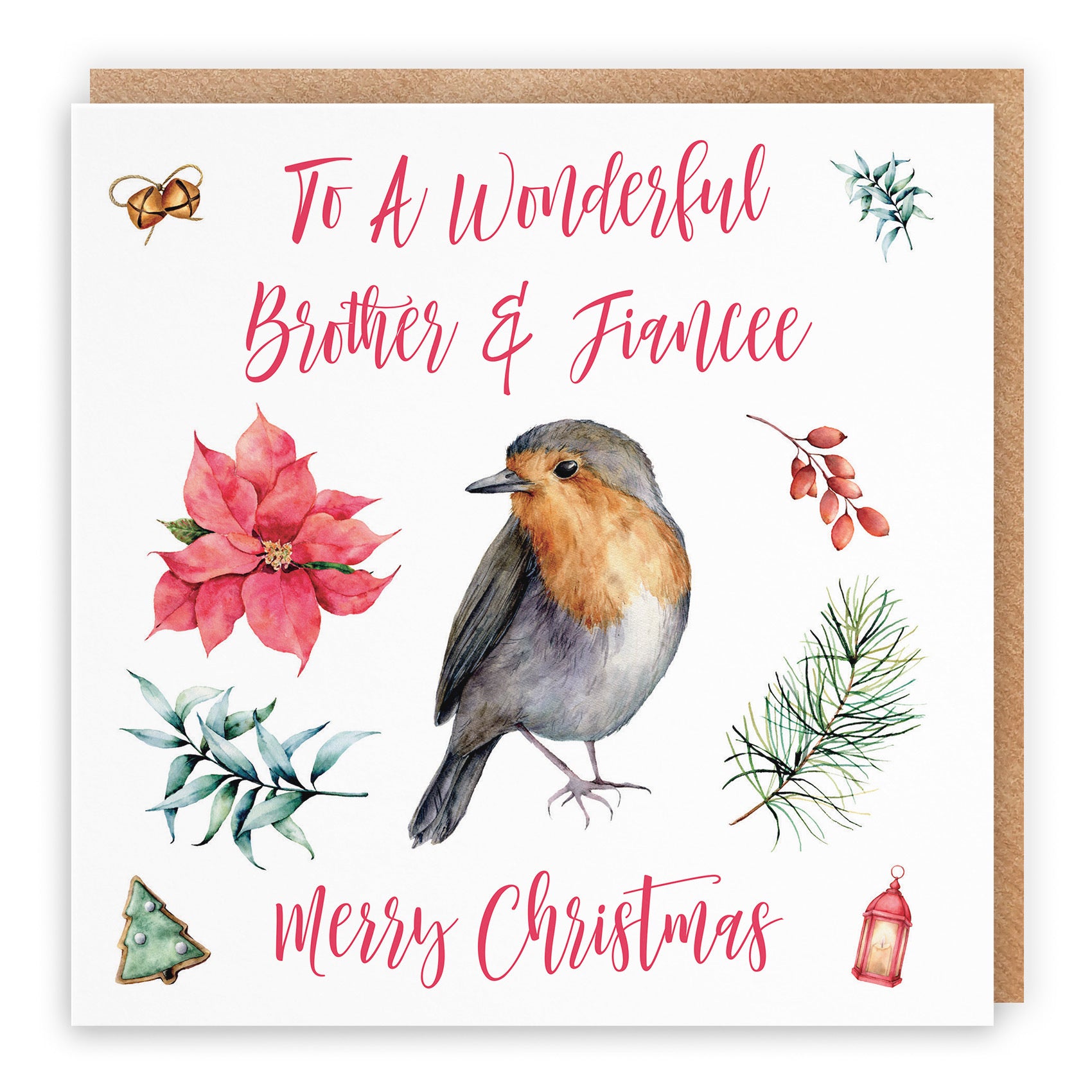 Brother And Fiancee Christmas Card Festive - Default Title (TH02761)