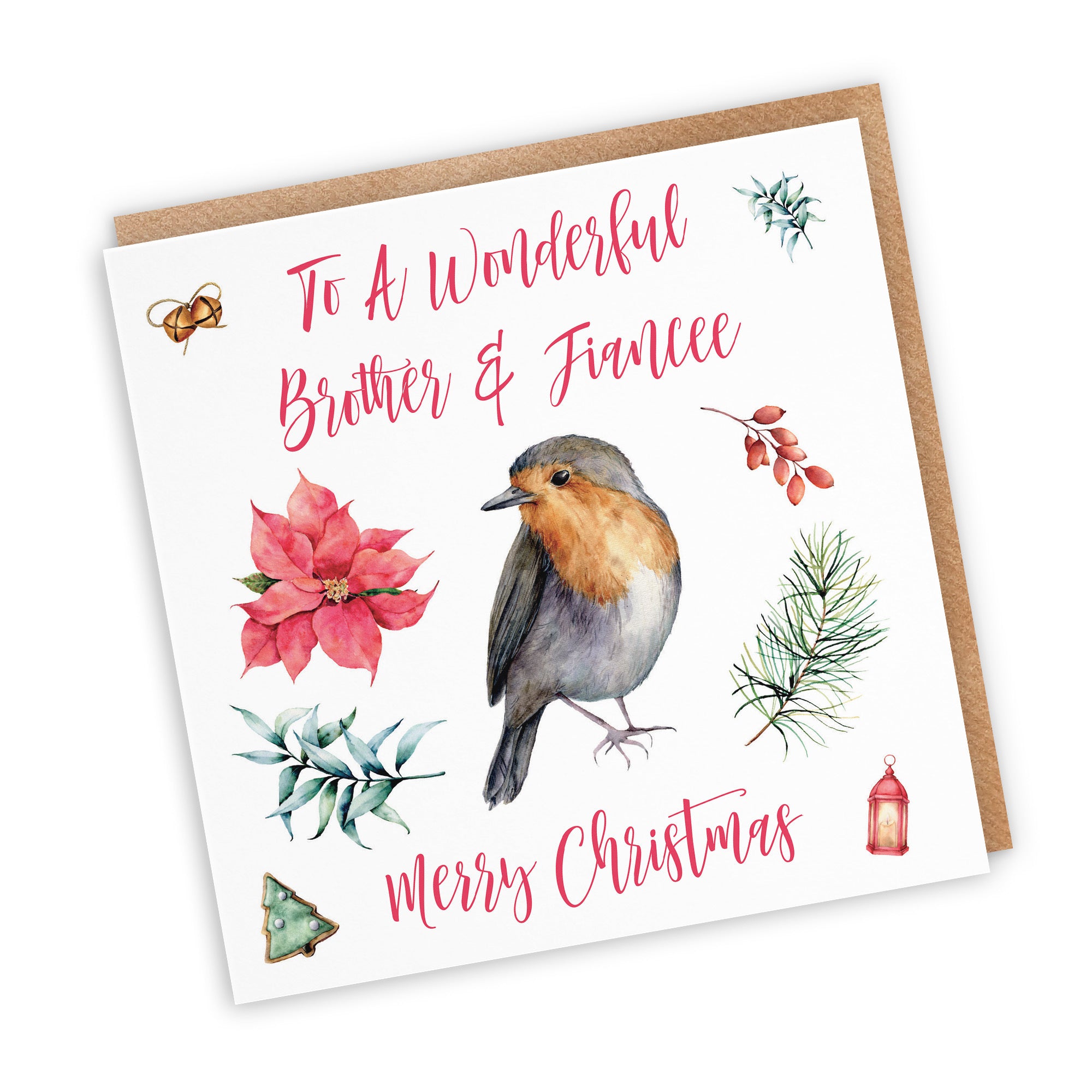 Brother And Fiancee Christmas Card Festive - Default Title (TH02761)