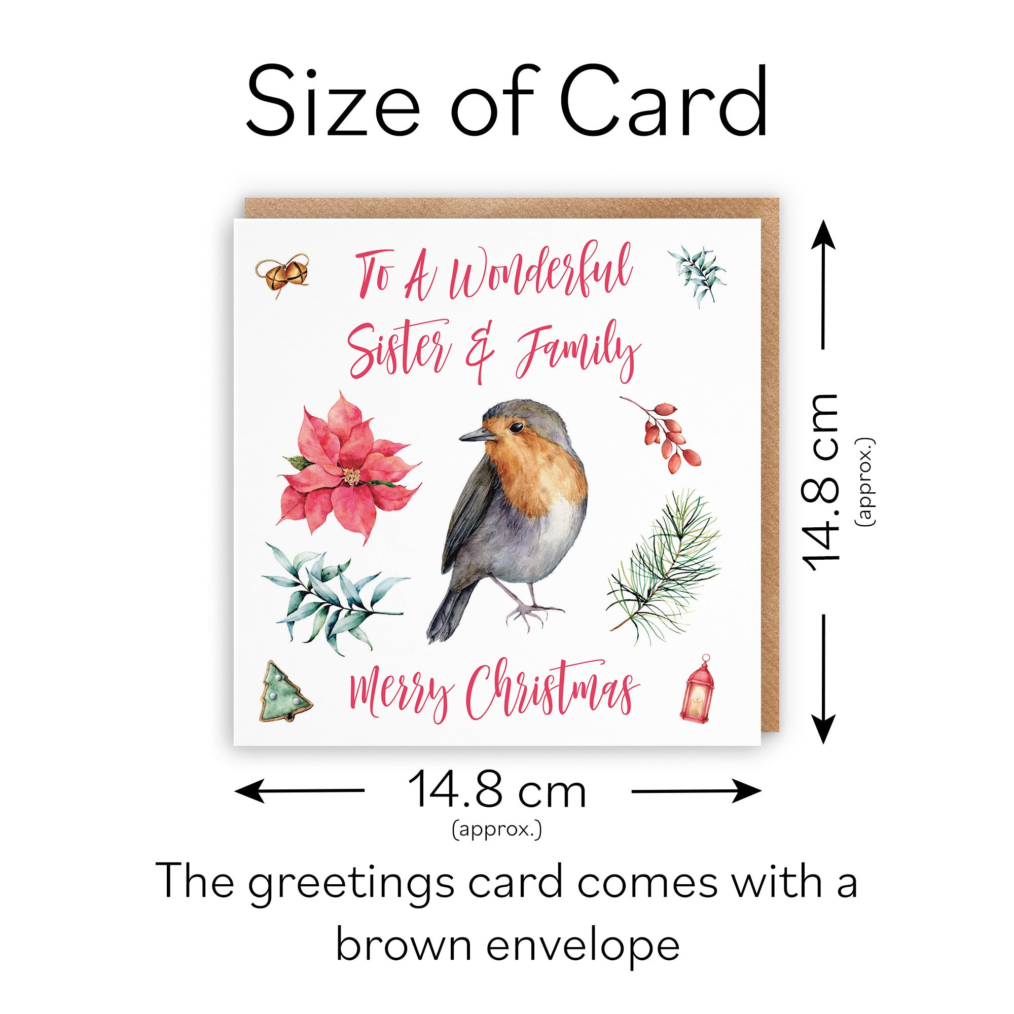Sister And Family Christmas Card Festive - Default Title (TH02763)