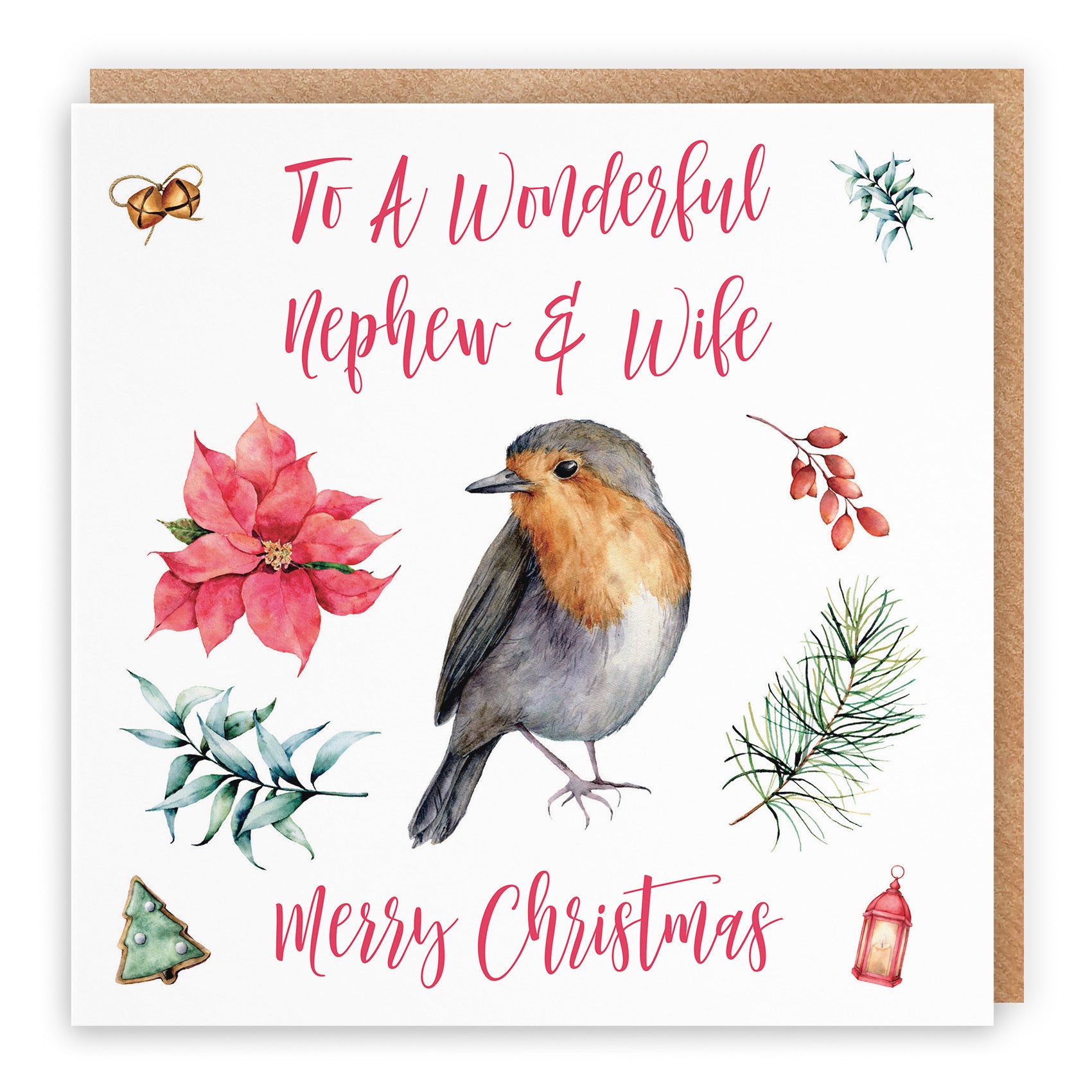 Nephew And Wife Christmas Card Festive - Default Title (TH02782)