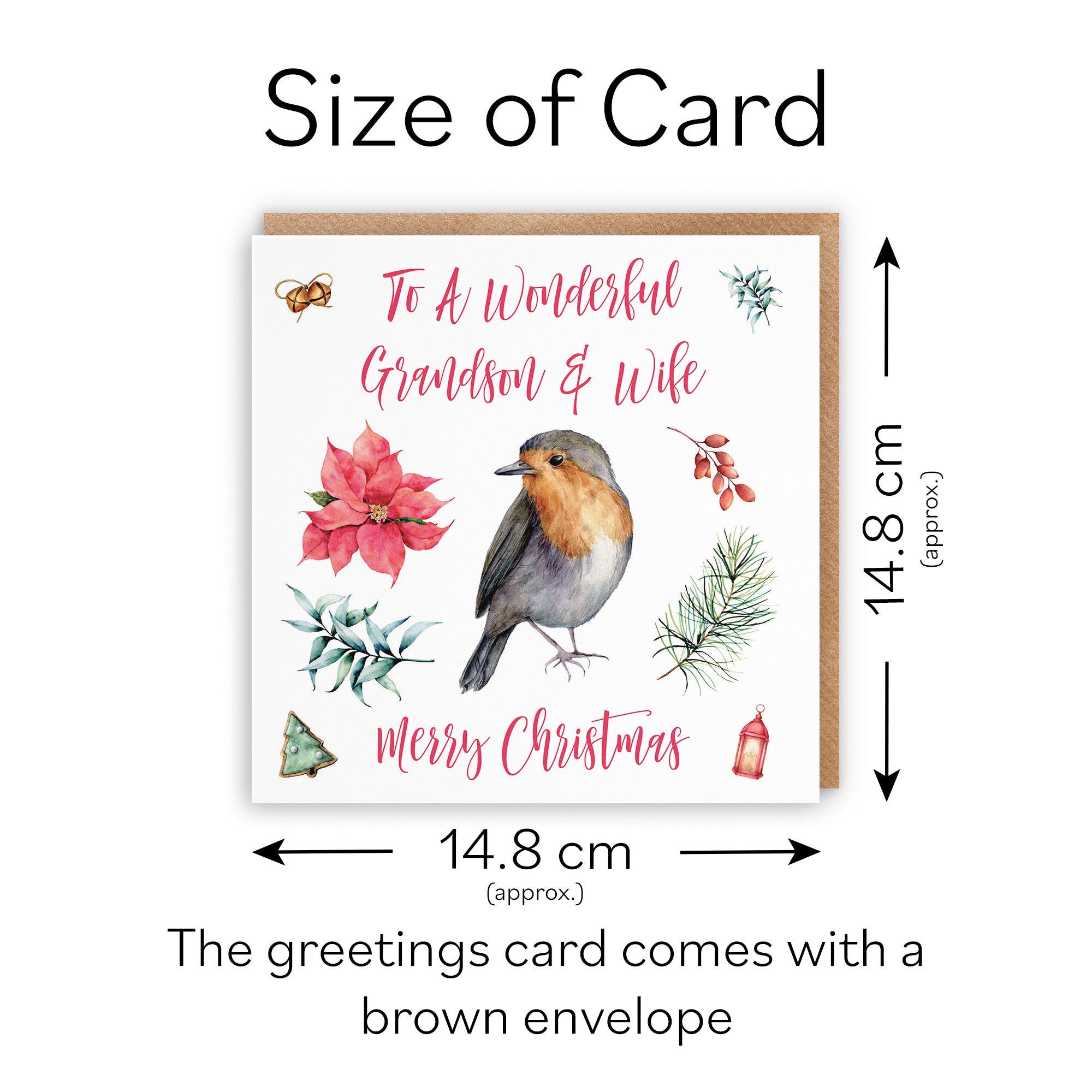 Grandson And Wife Christmas Card Festive - Default Title (TH02786)
