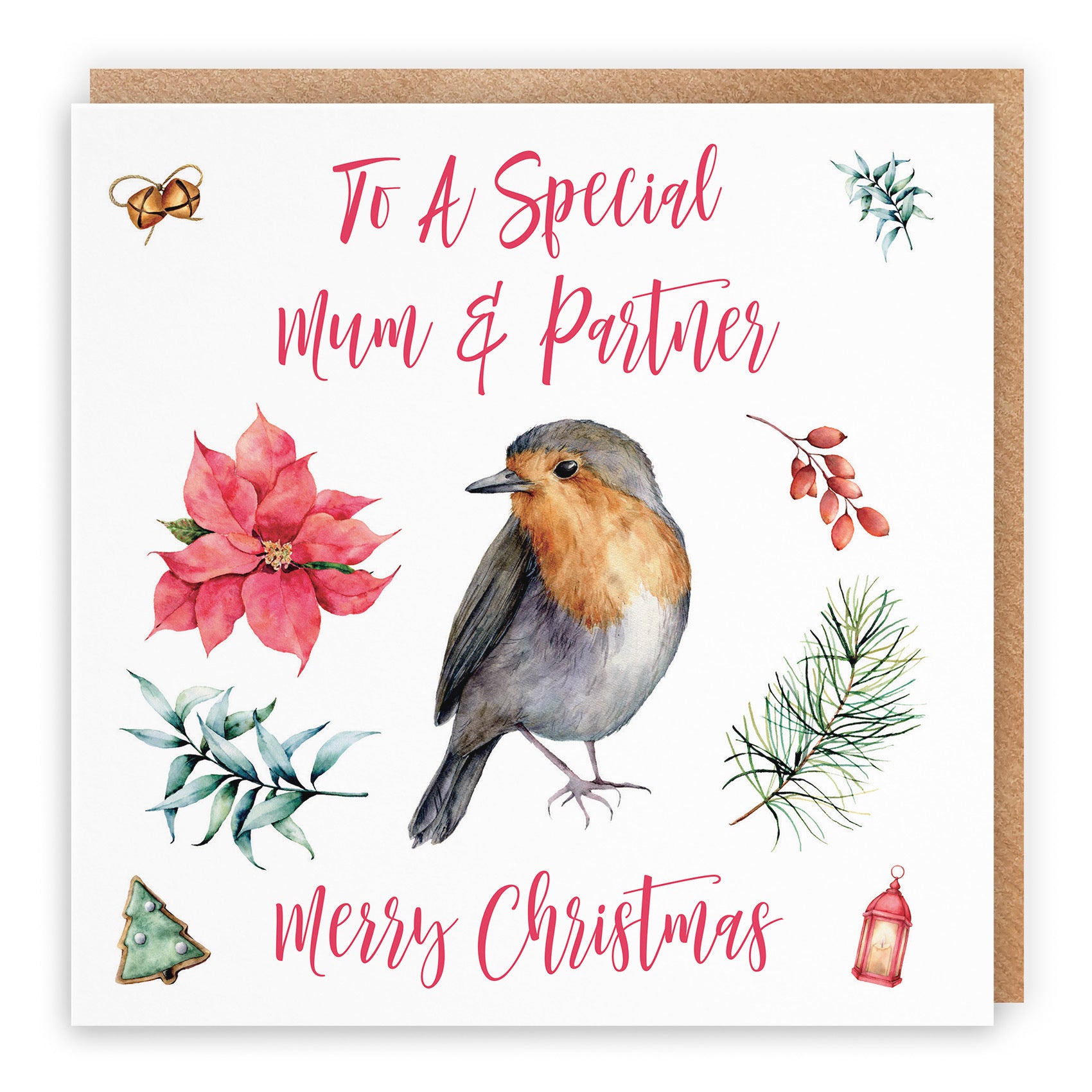 Mum And Partner Christmas Card Festive - Default Title (TH02792)