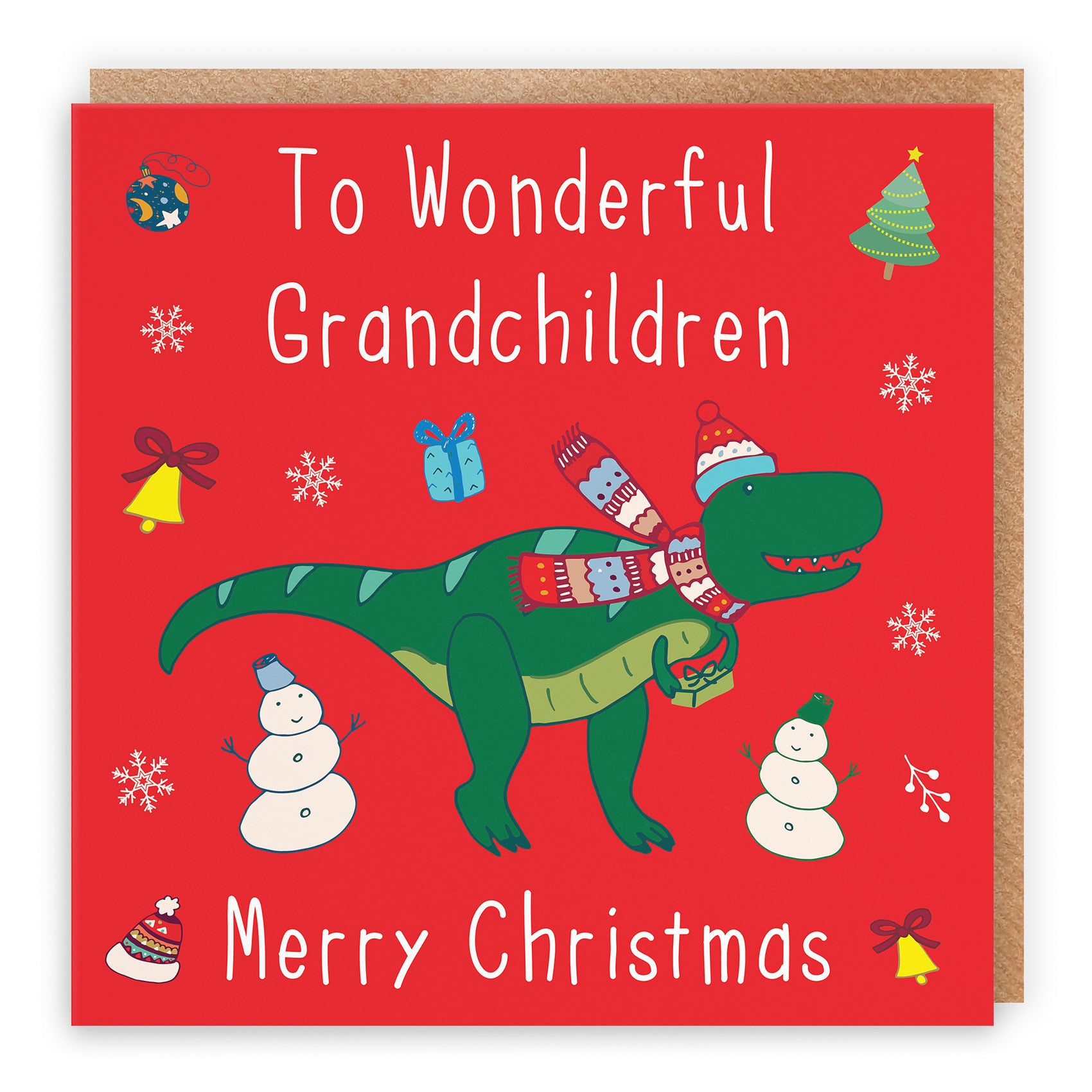 Grandchildren Christmas Card Dinosaur - Default Title (TH02797)