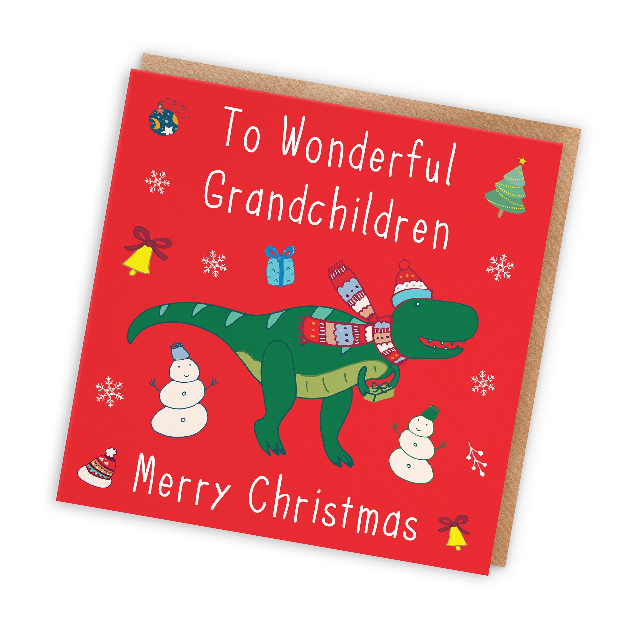 Grandchildren Christmas Card Dinosaur - Default Title (TH02797)