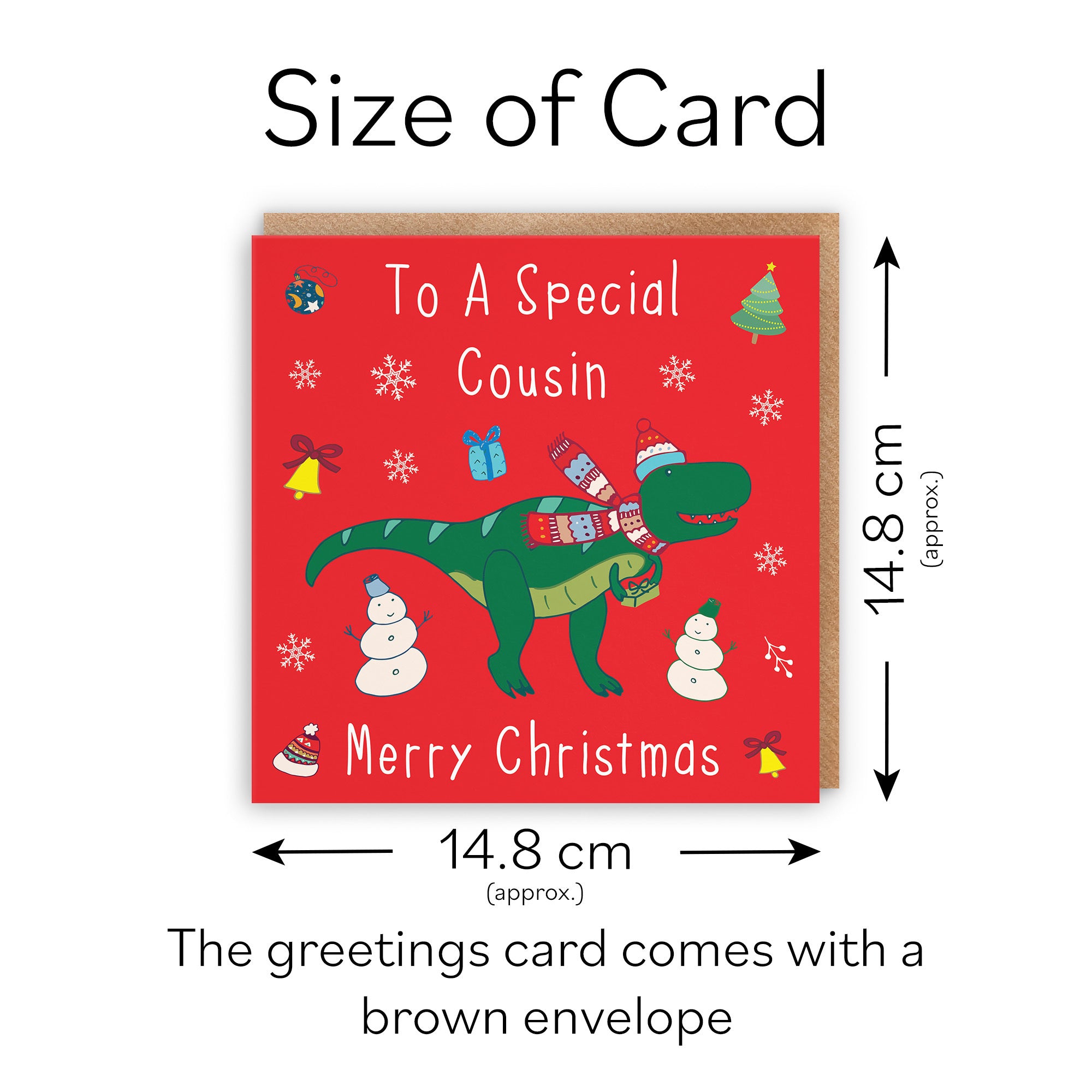 Cousin Christmas Card Dinosaur - Default Title (TH02799)