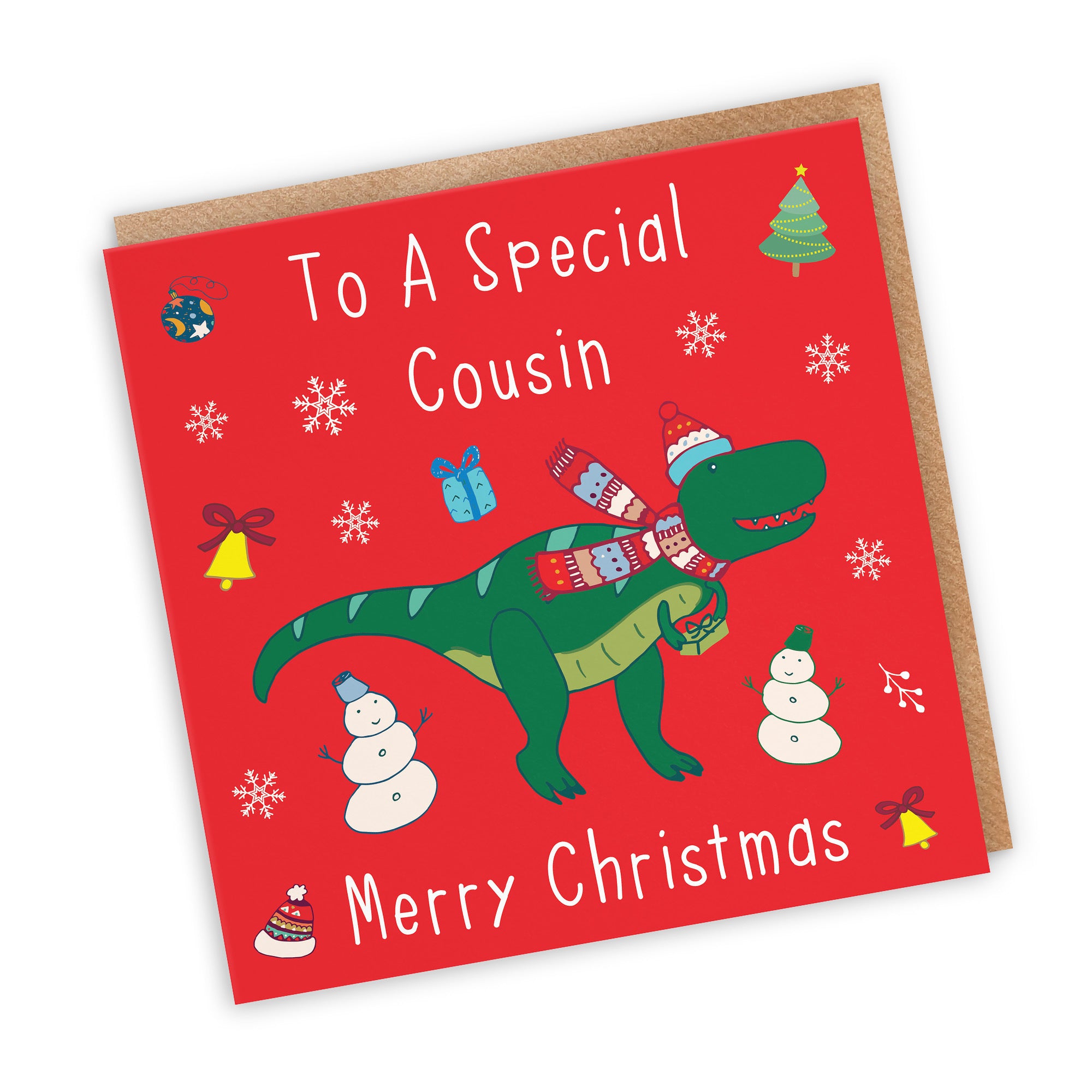 Cousin Christmas Card Dinosaur - Default Title (TH02799)