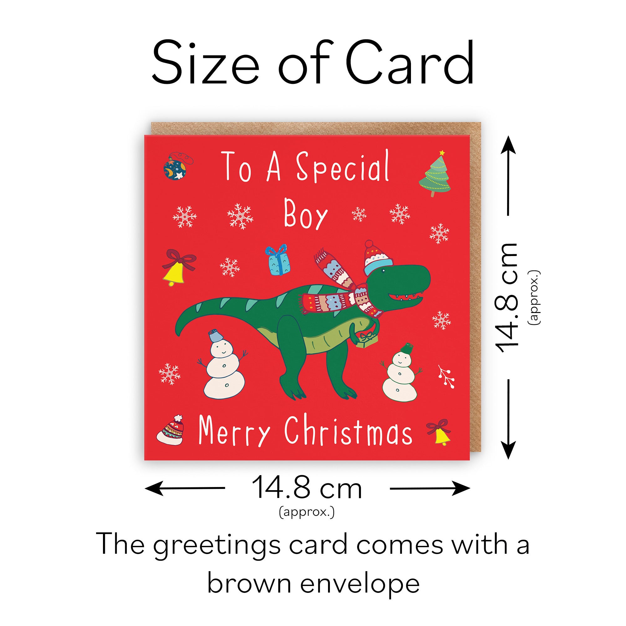 Boy Christmas Card Dinosaur - Default Title (TH02800)