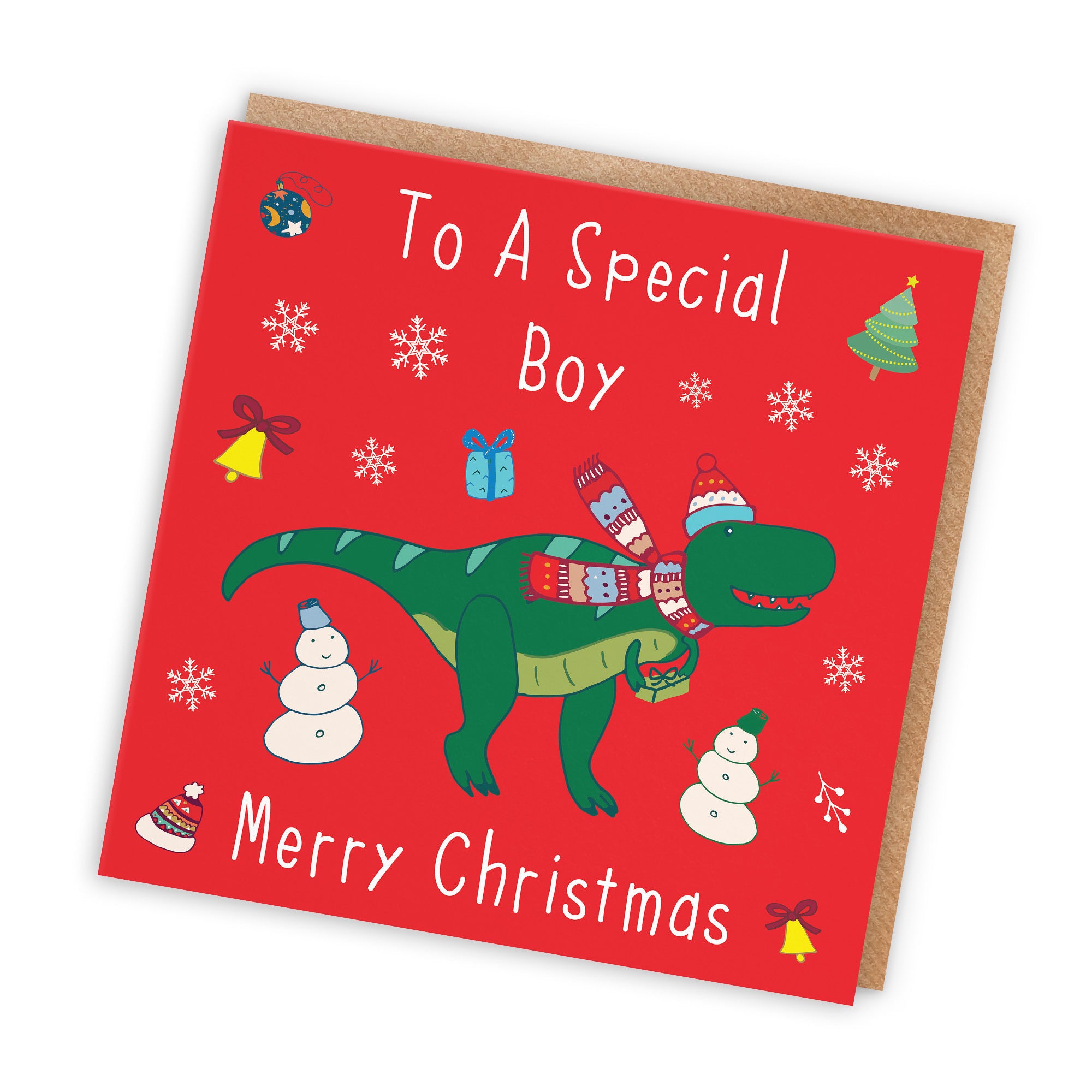 Boy Christmas Card Dinosaur - Default Title (TH02800)