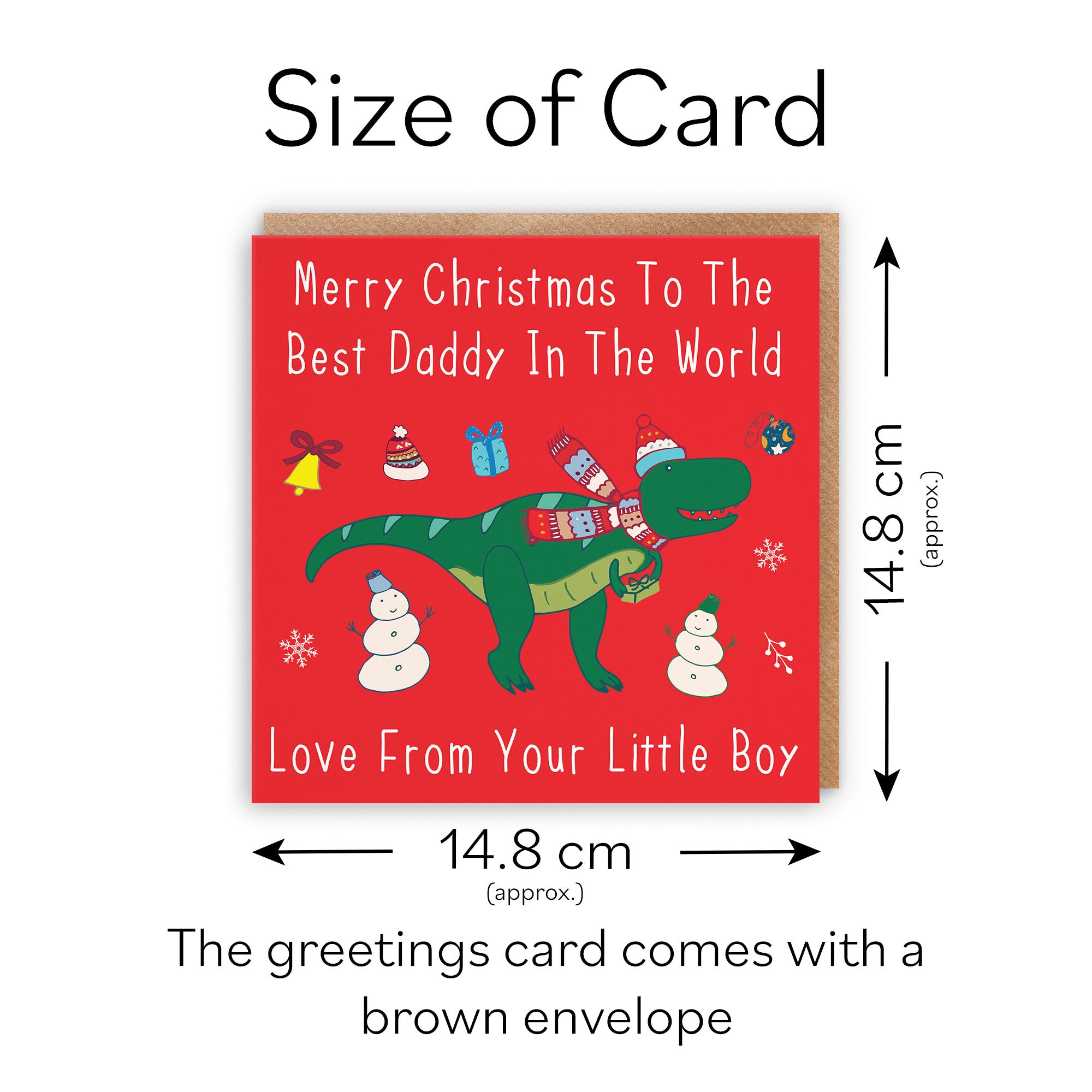 Daddy Christmas Card From Little Boy Dinosaur - Default Title (TH02802)
