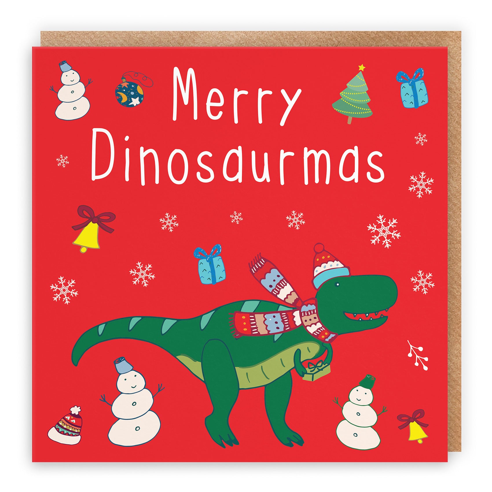 Merry Dinosaurmas Christmas Card Dinosaur - Default Title (TH02803)