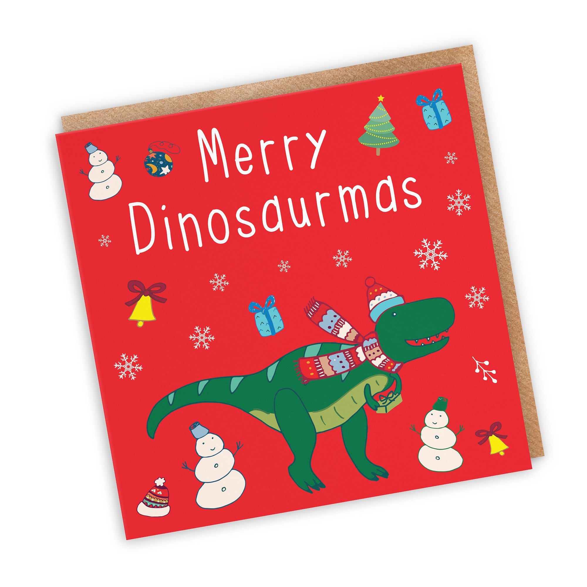Merry Dinosaurmas Christmas Card Dinosaur - Default Title (TH02803)