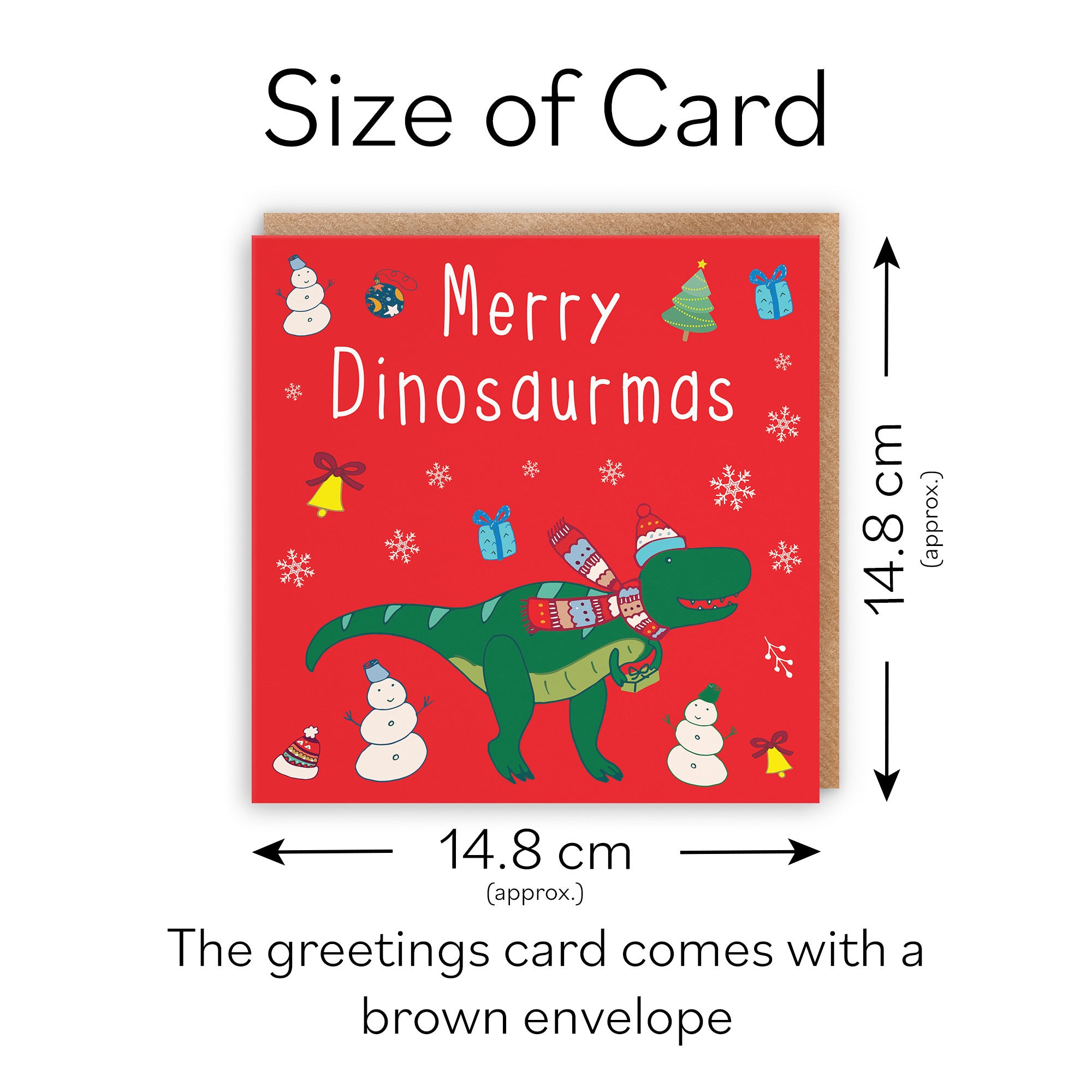 Merry Dinosaurmas Christmas Card Dinosaur - Default Title (TH02803)
