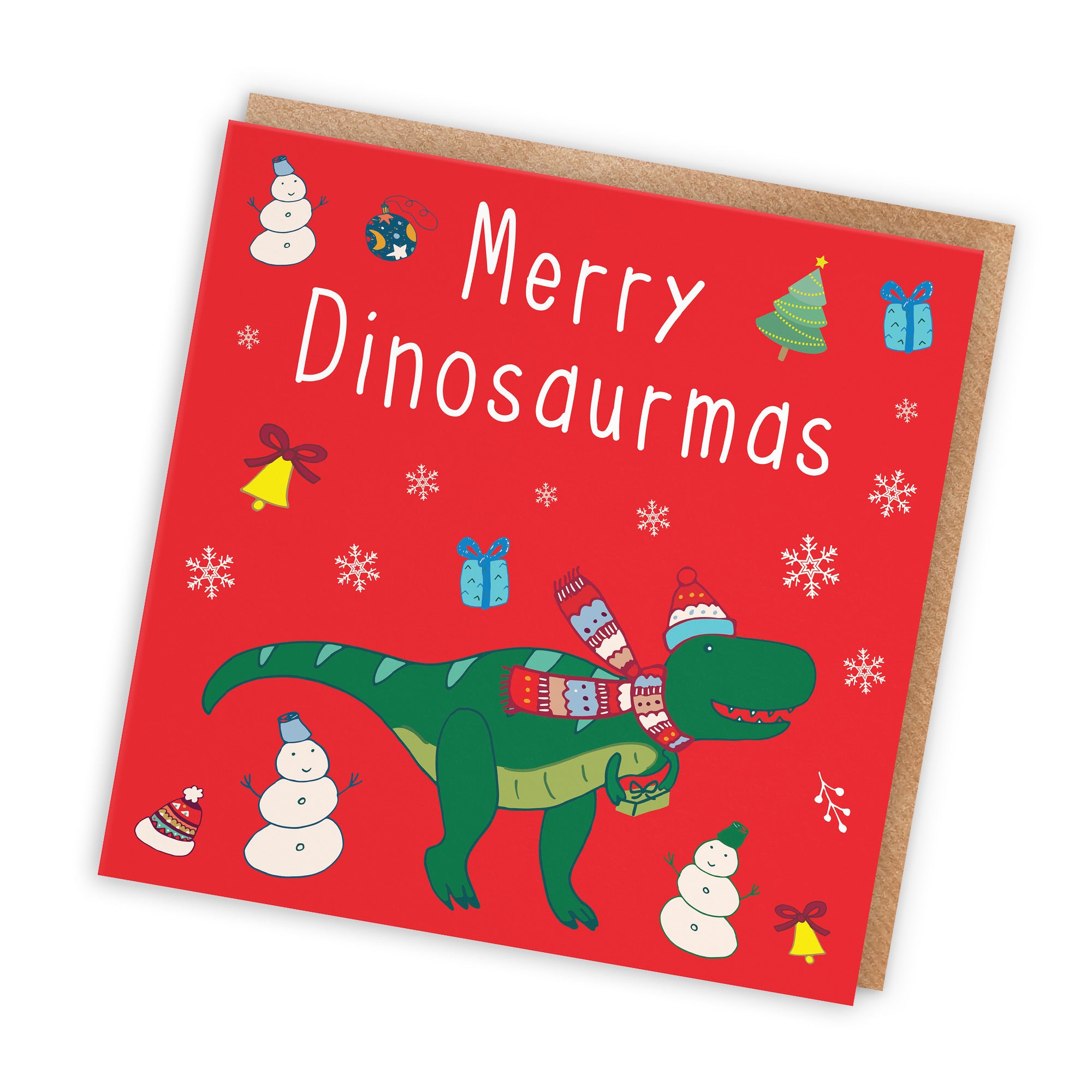 Merry Dinosaurmas Christmas Card Dinosaur - Default Title (TH02803)