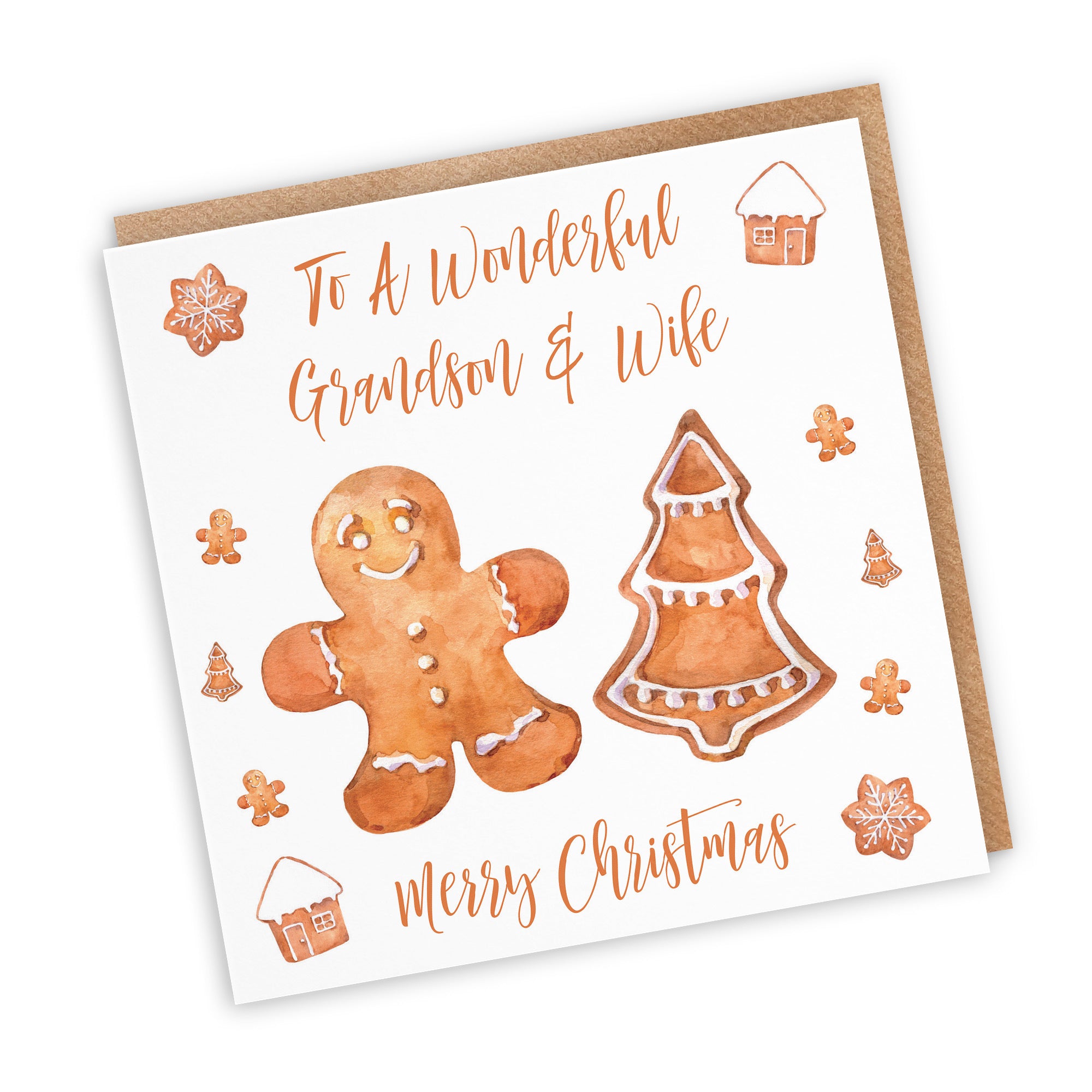 Grandson And Wife Christmas Card Gingerbread - Default Title (TH02834)