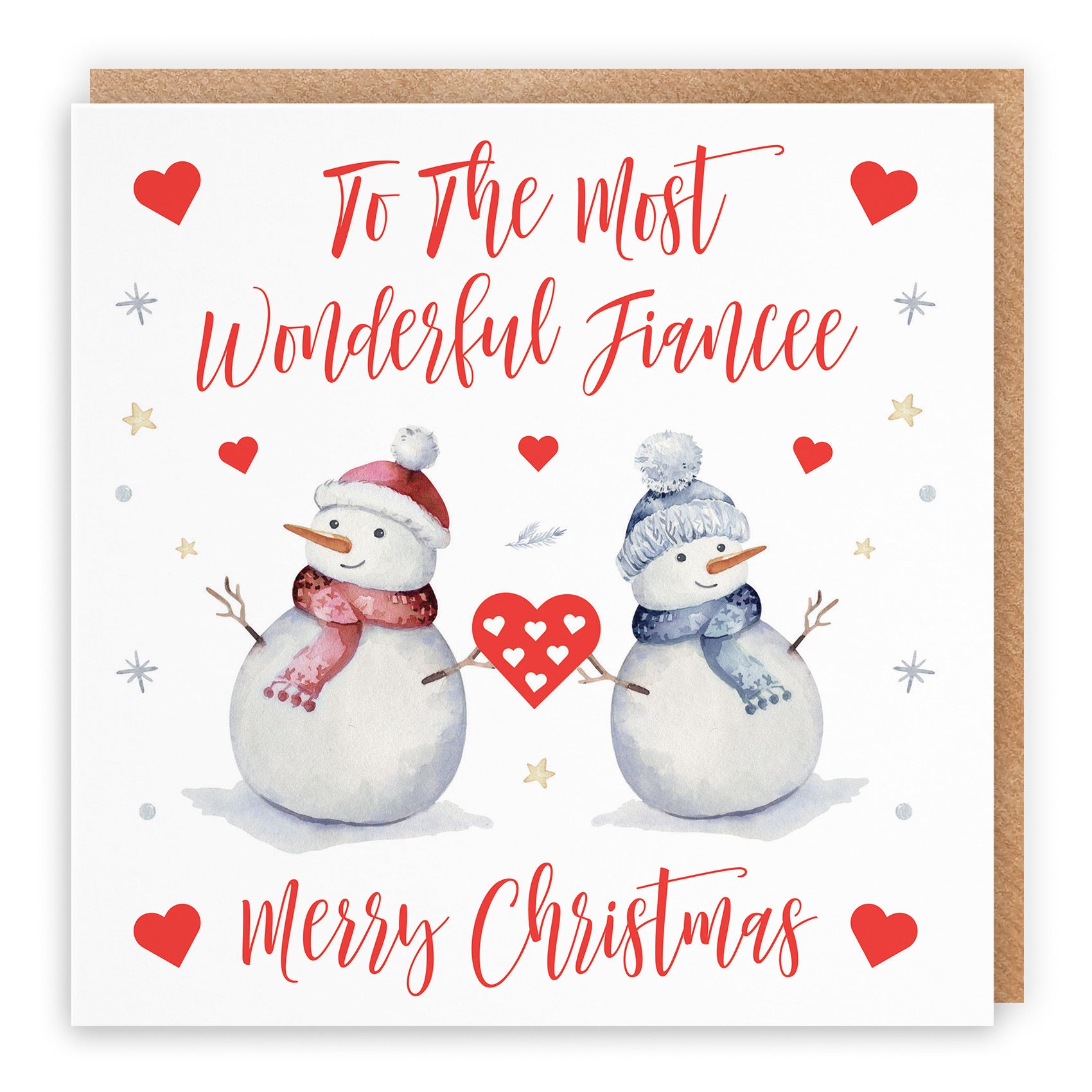 Fiancee Christmas Card Snowman - Default Title (TH02848)