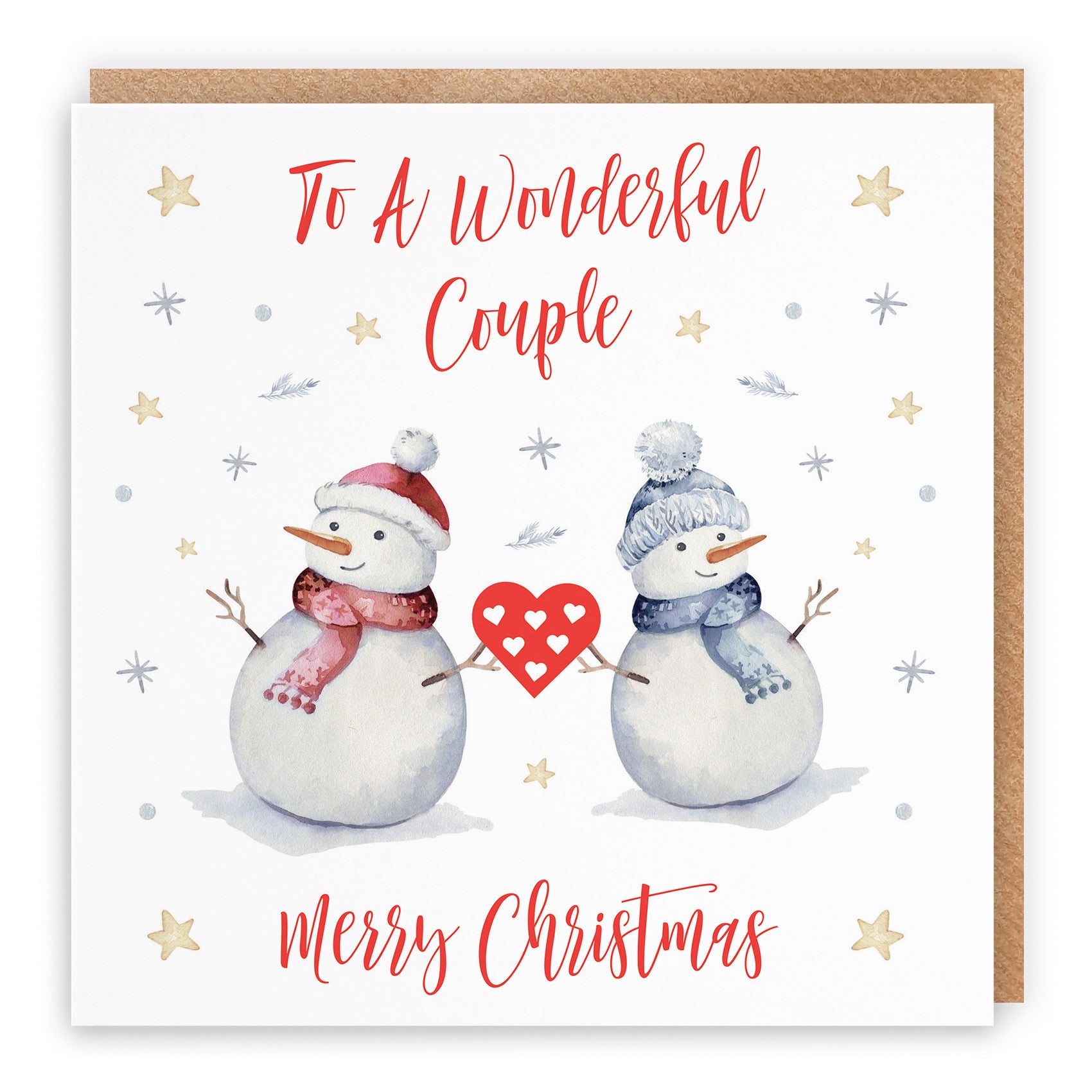 Couple Christmas Card Snowman - Default Title (TH02852)