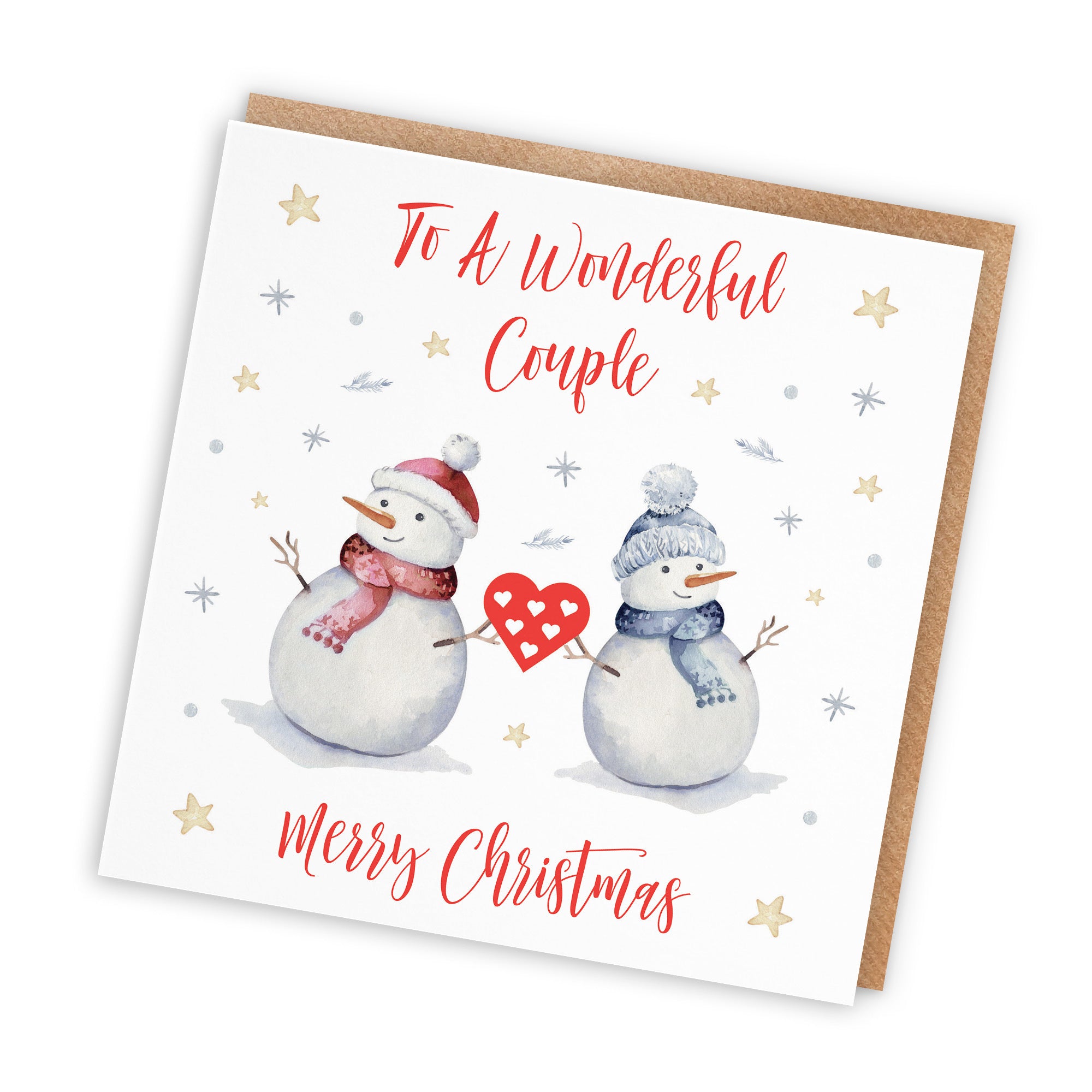 Couple Christmas Card Snowman - Default Title (TH02852)