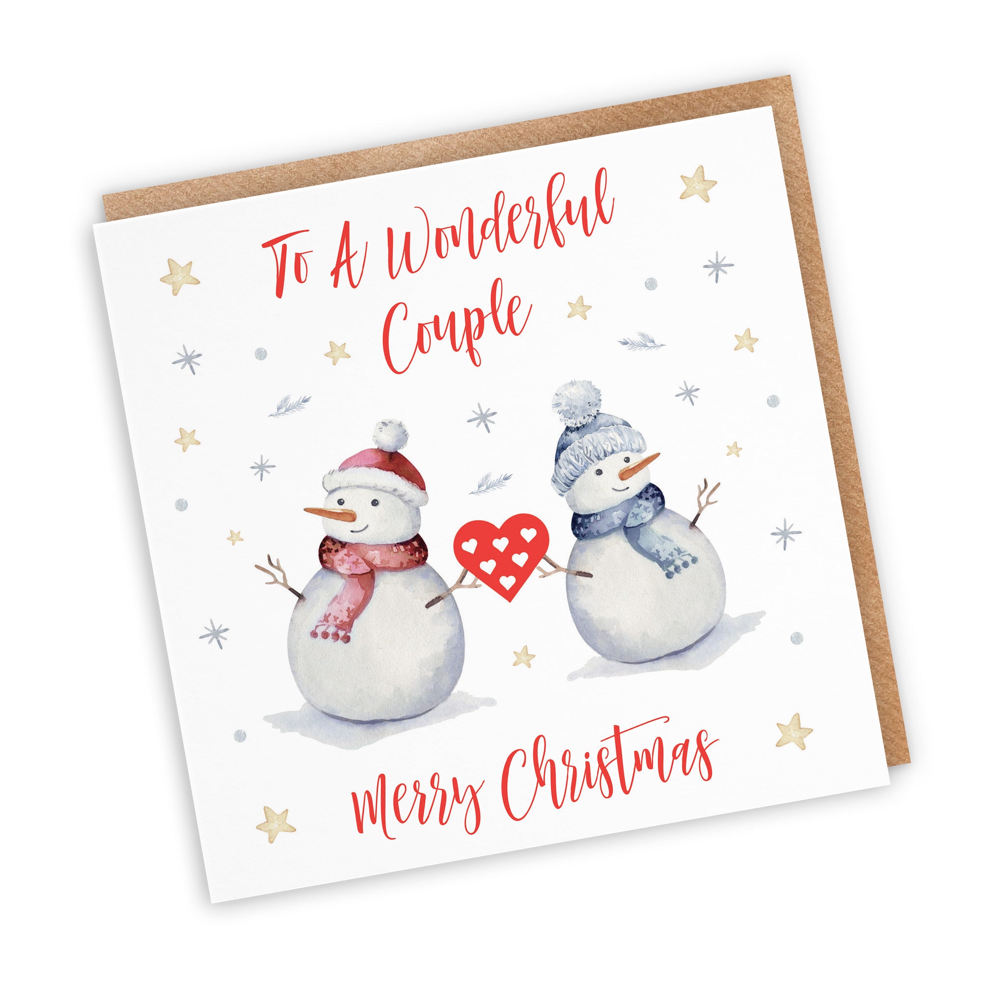 Couple Christmas Card Snowman - Default Title (TH02852)