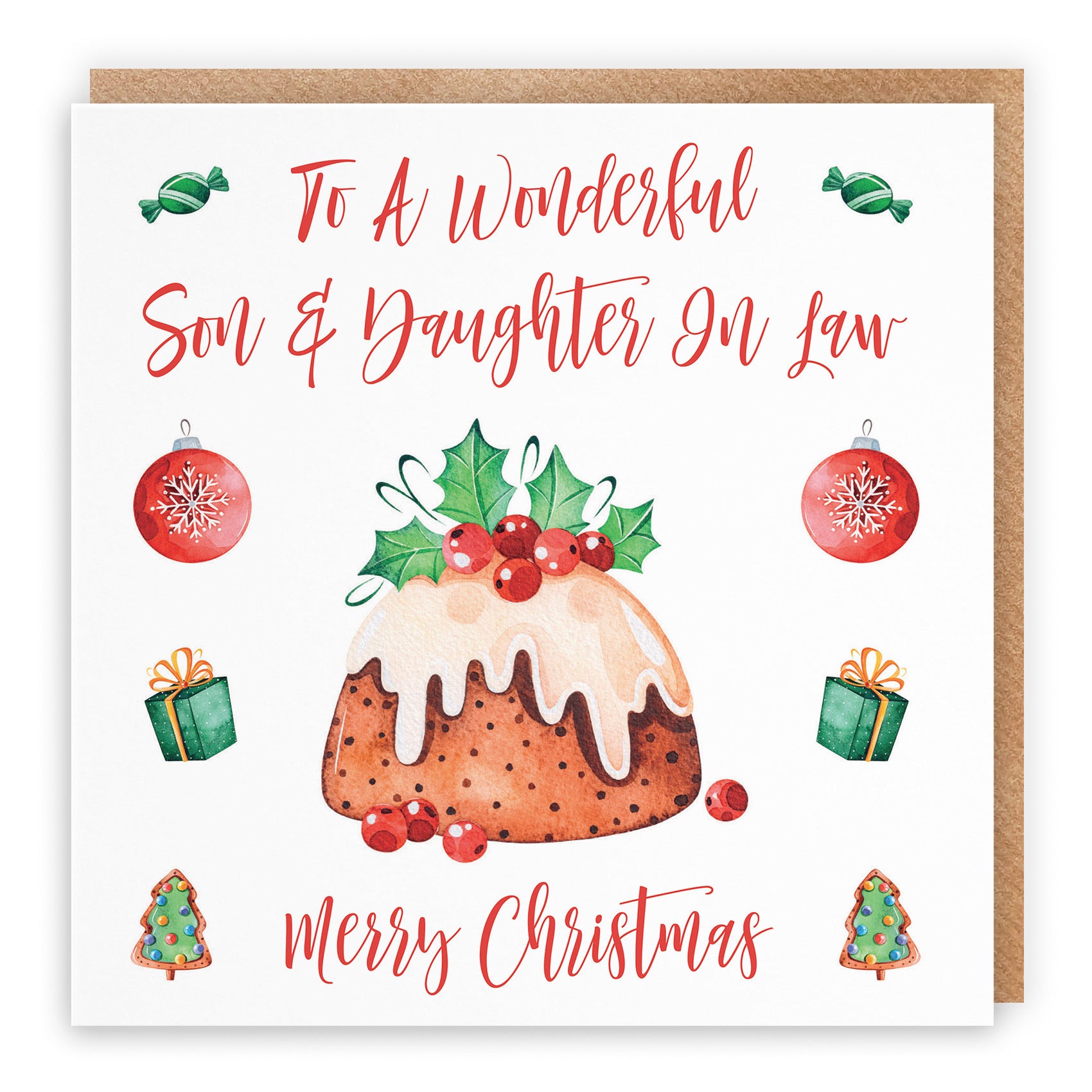 Son And Daughter In Law Card Christmas Pudding - Default Title (TH02900)