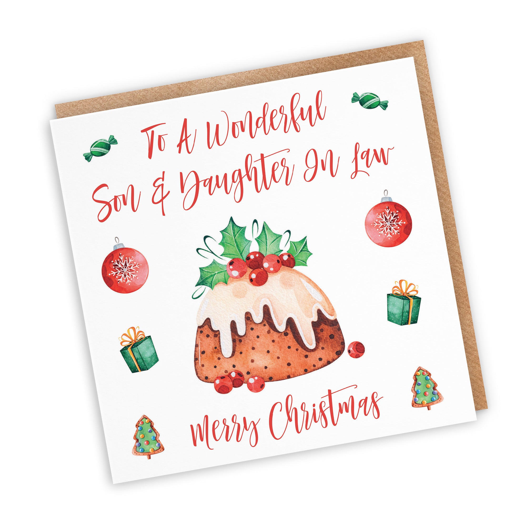 Son And Daughter In Law Card Christmas Pudding - Default Title (TH02900)