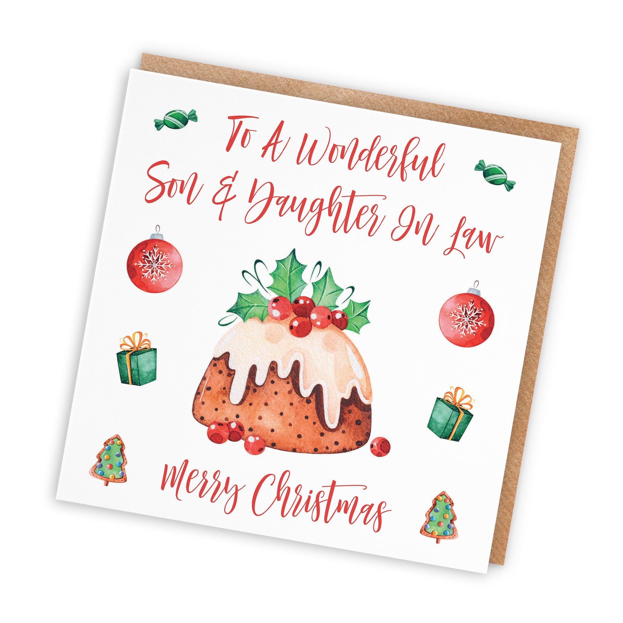 Son And Daughter In Law Card Christmas Pudding - Default Title (TH02900)