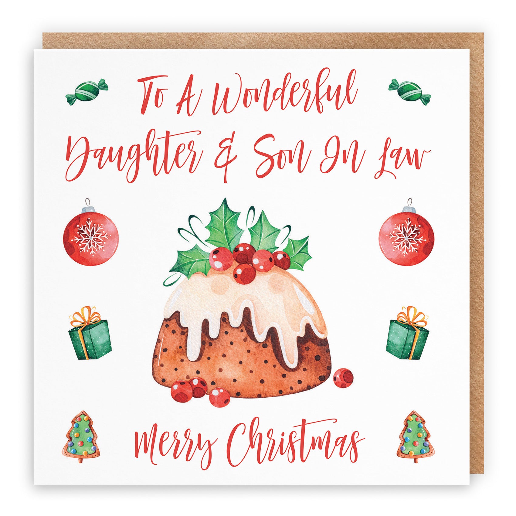 Daughter And Son In Law Card Christmas Pudding - Default Title (TH02901)