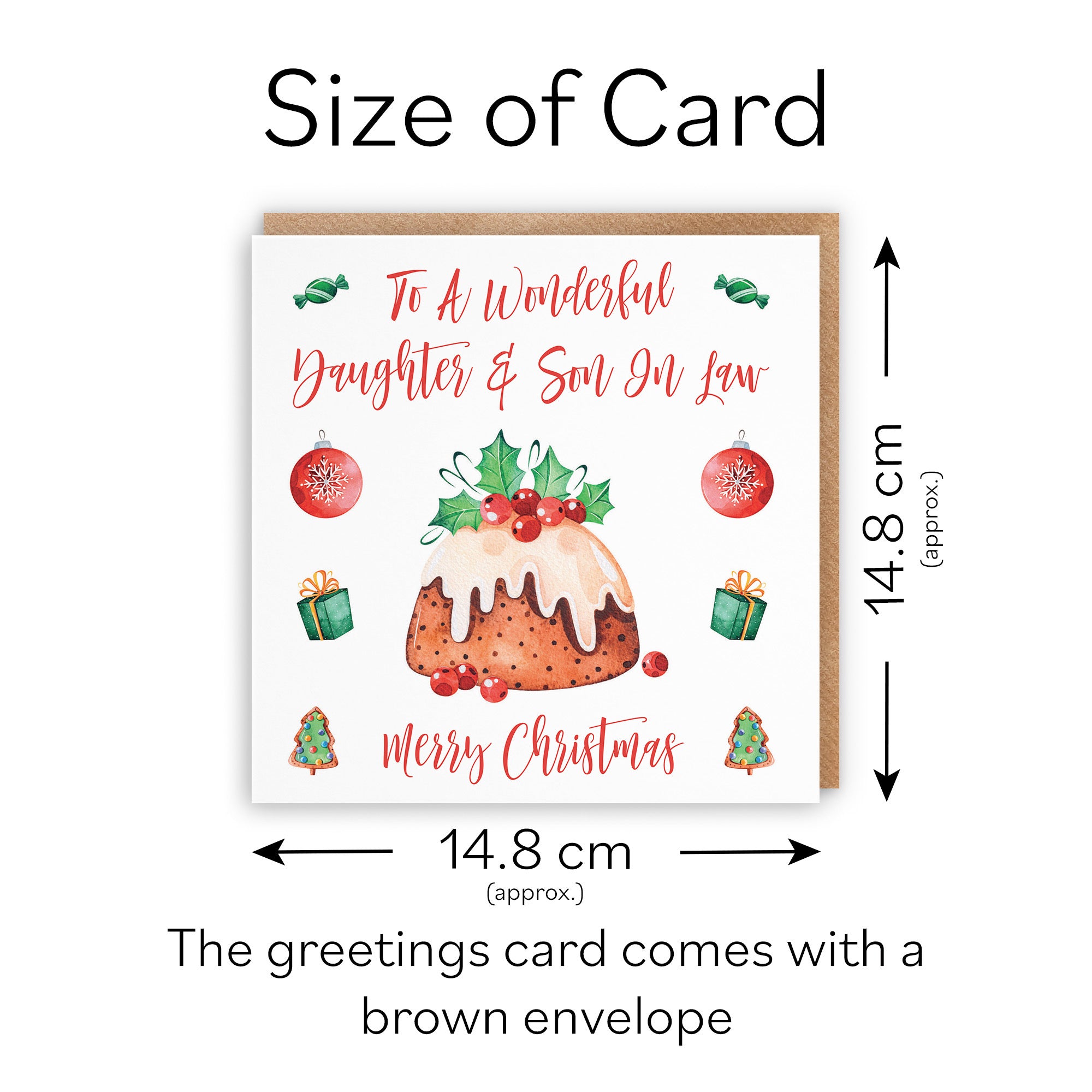 Daughter And Son In Law Card Christmas Pudding - Default Title (TH02901)