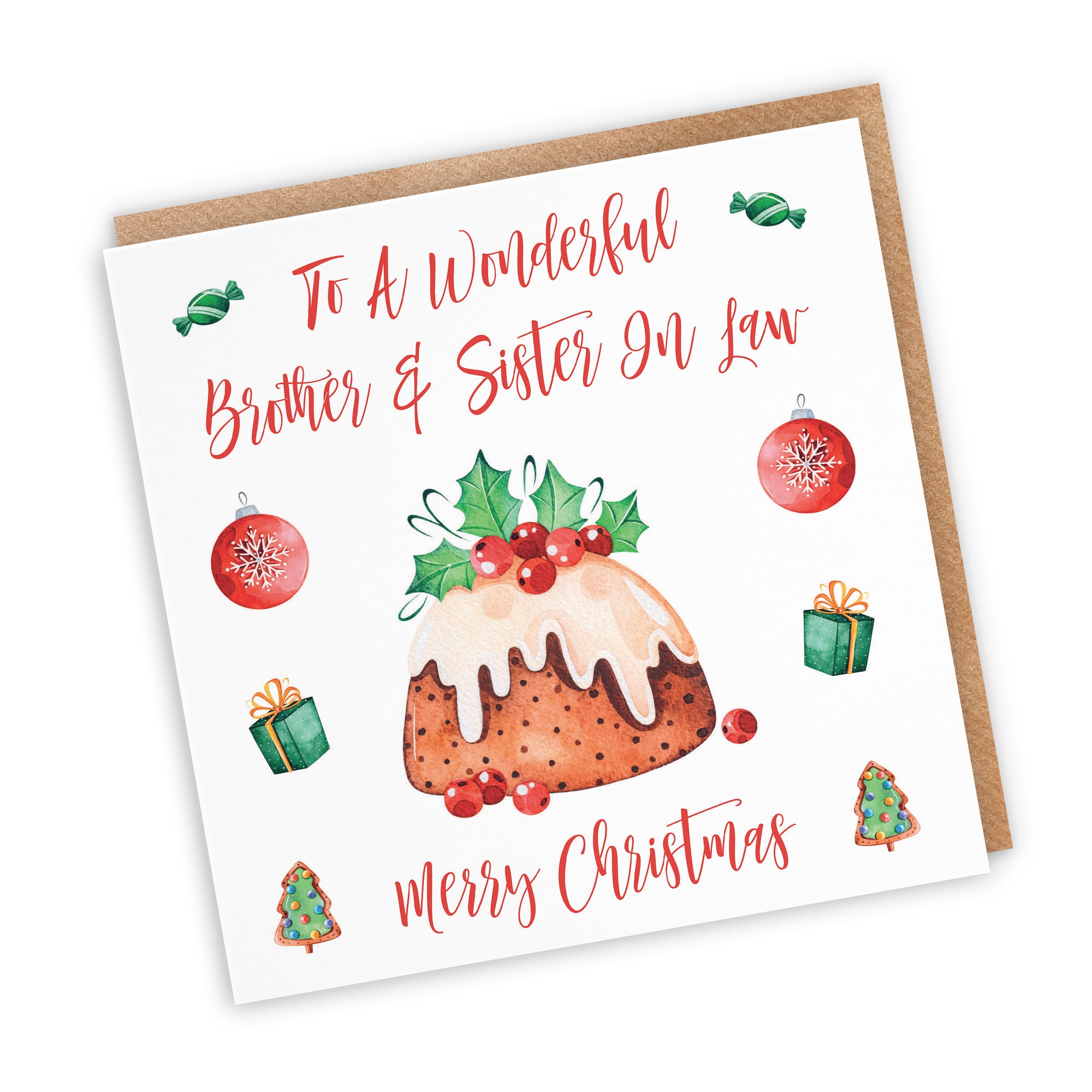 Brother And Sister In Law Card Christmas Pudding - Default Title (TH02902)