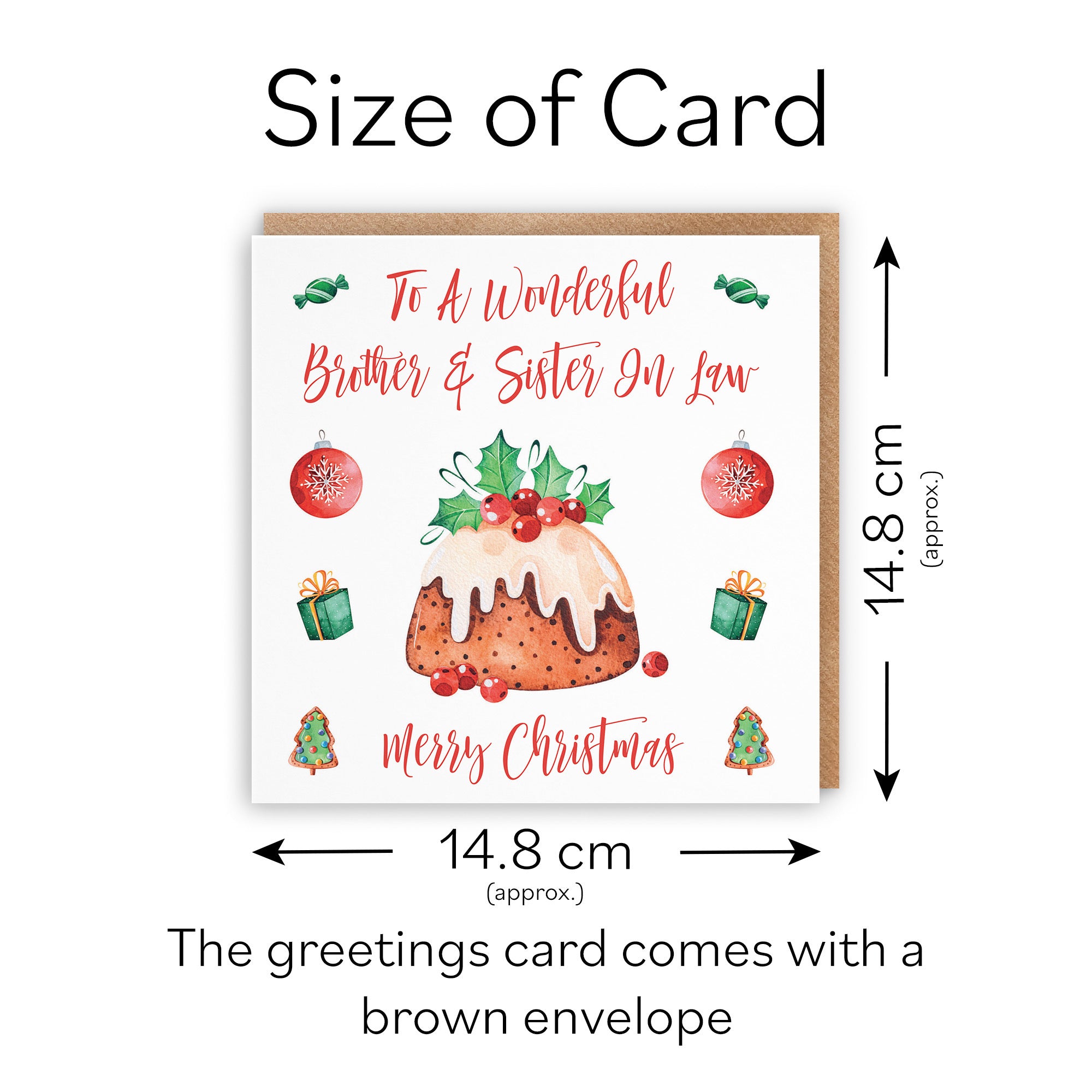 Brother And Sister In Law Card Christmas Pudding - Default Title (TH02902)