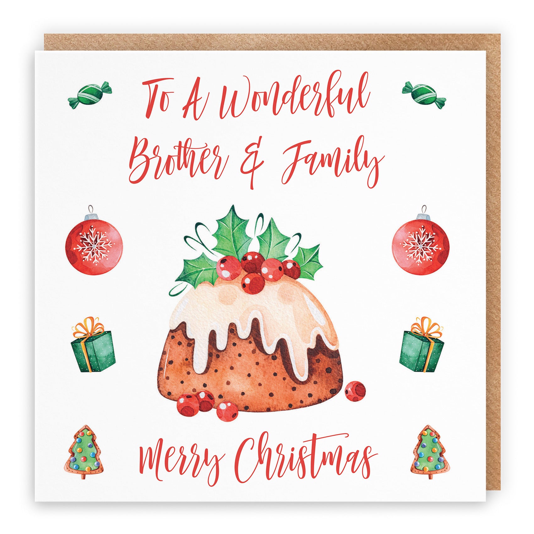 Brother And Family Card Christmas Pudding - Default Title (TH02903)