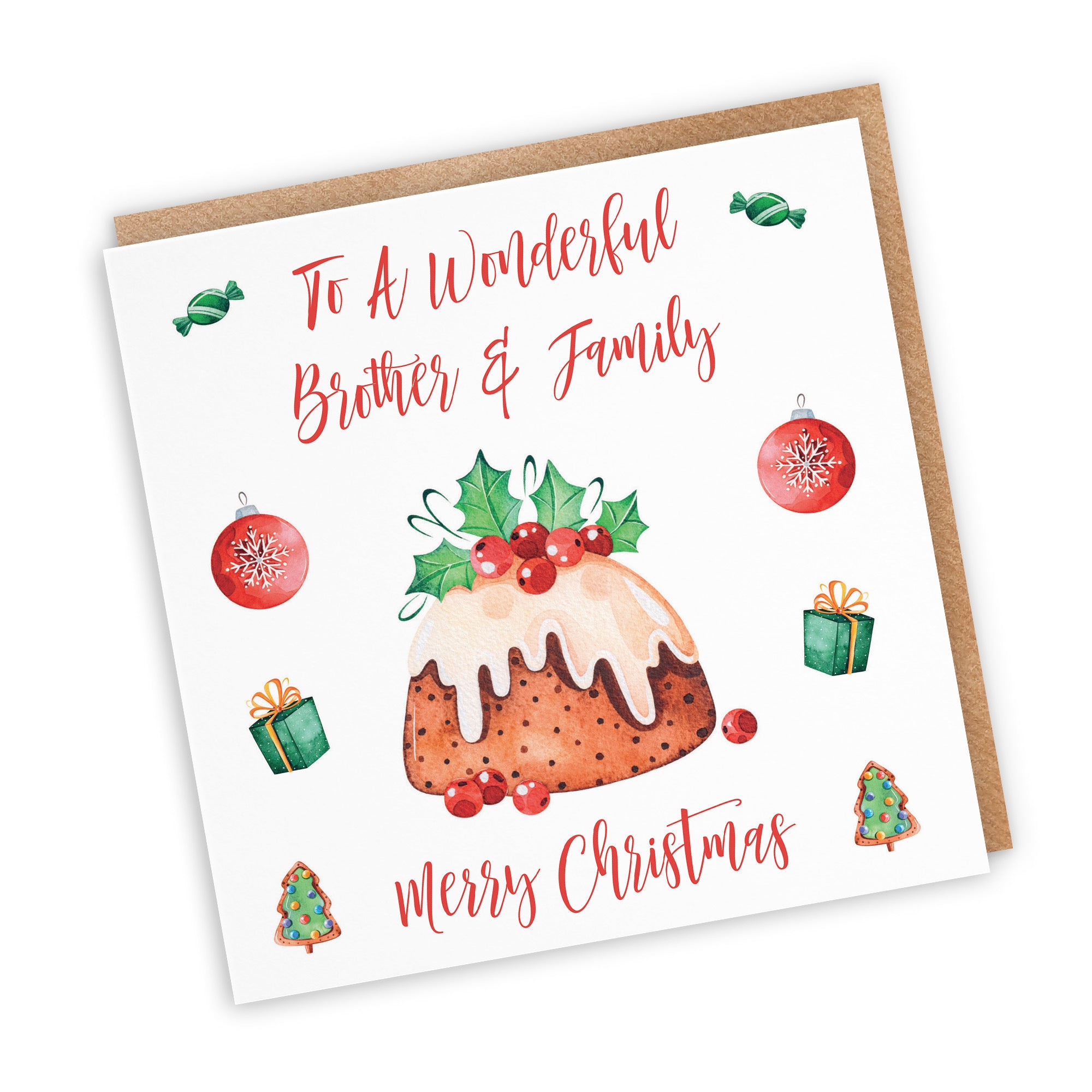 Brother And Family Card Christmas Pudding - Default Title (TH02903)
