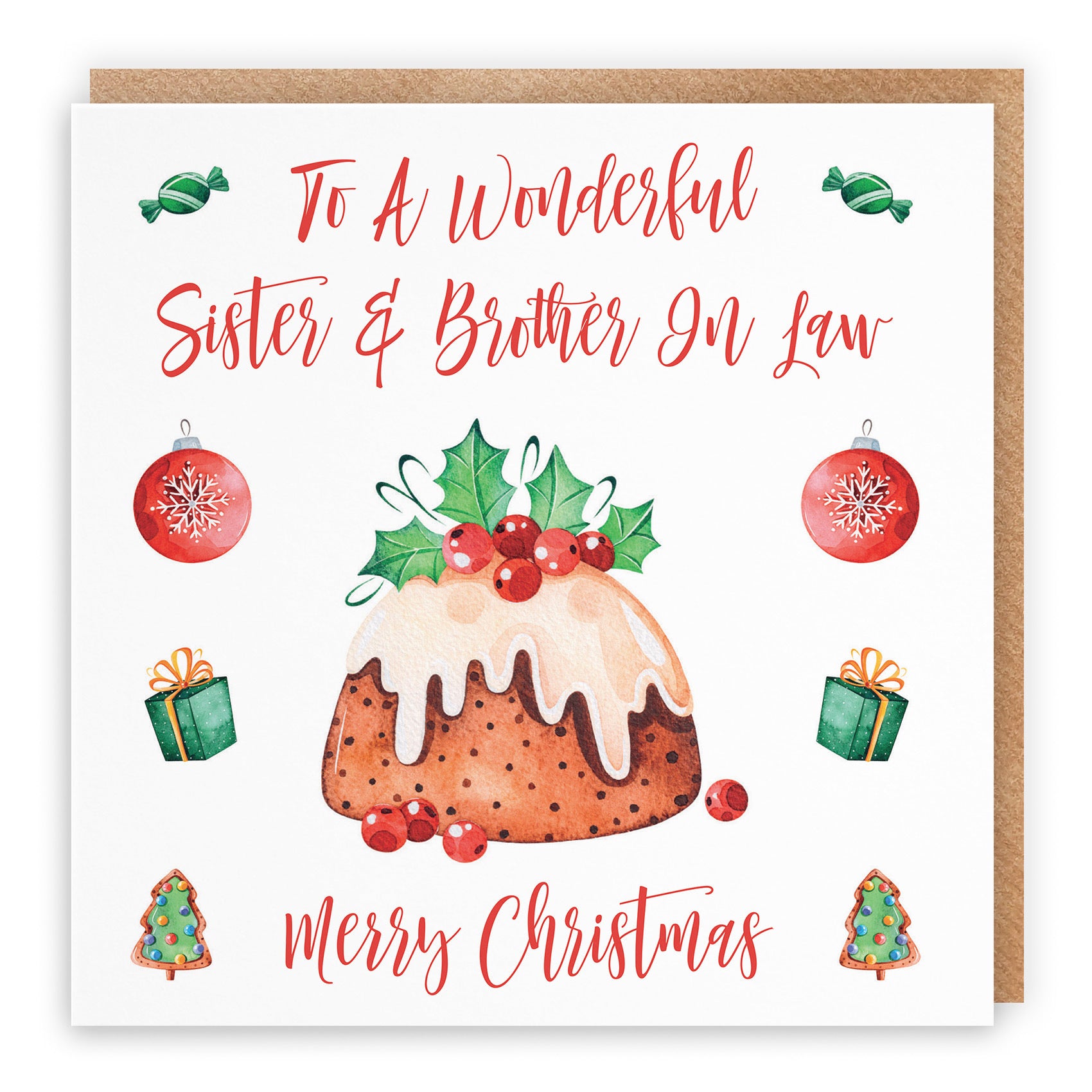 Sister And Brother In Law Card Christmas Pudding - Default Title (TH02907)