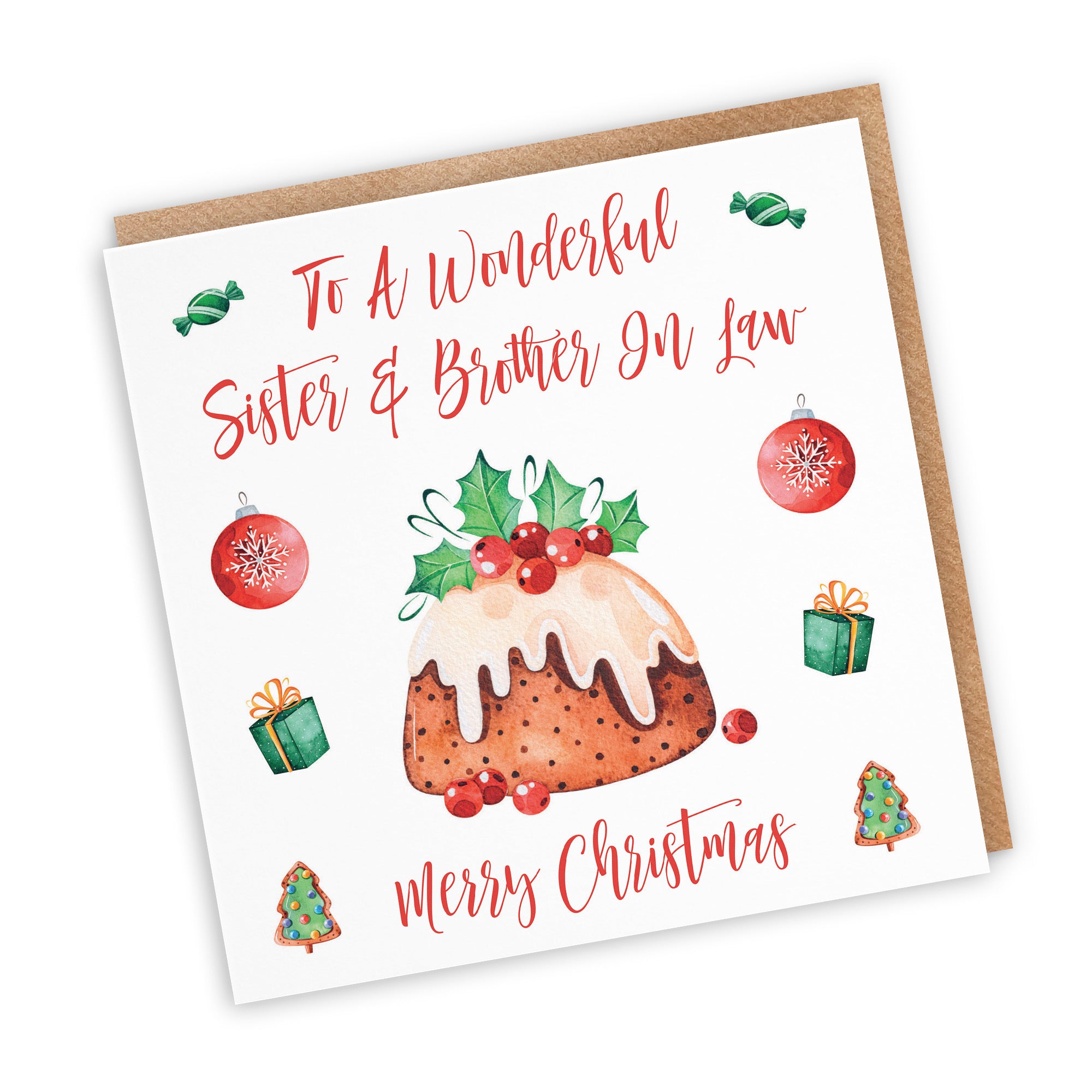 Sister And Brother In Law Card Christmas Pudding - Default Title (TH02907)
