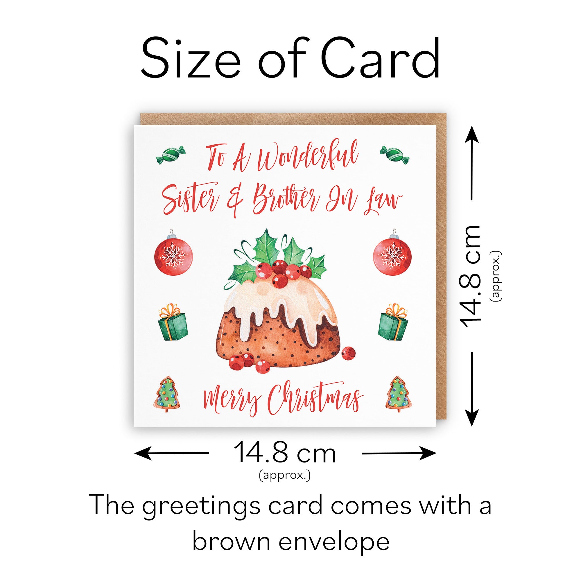 Sister And Brother In Law Card Christmas Pudding - Default Title (TH02907)