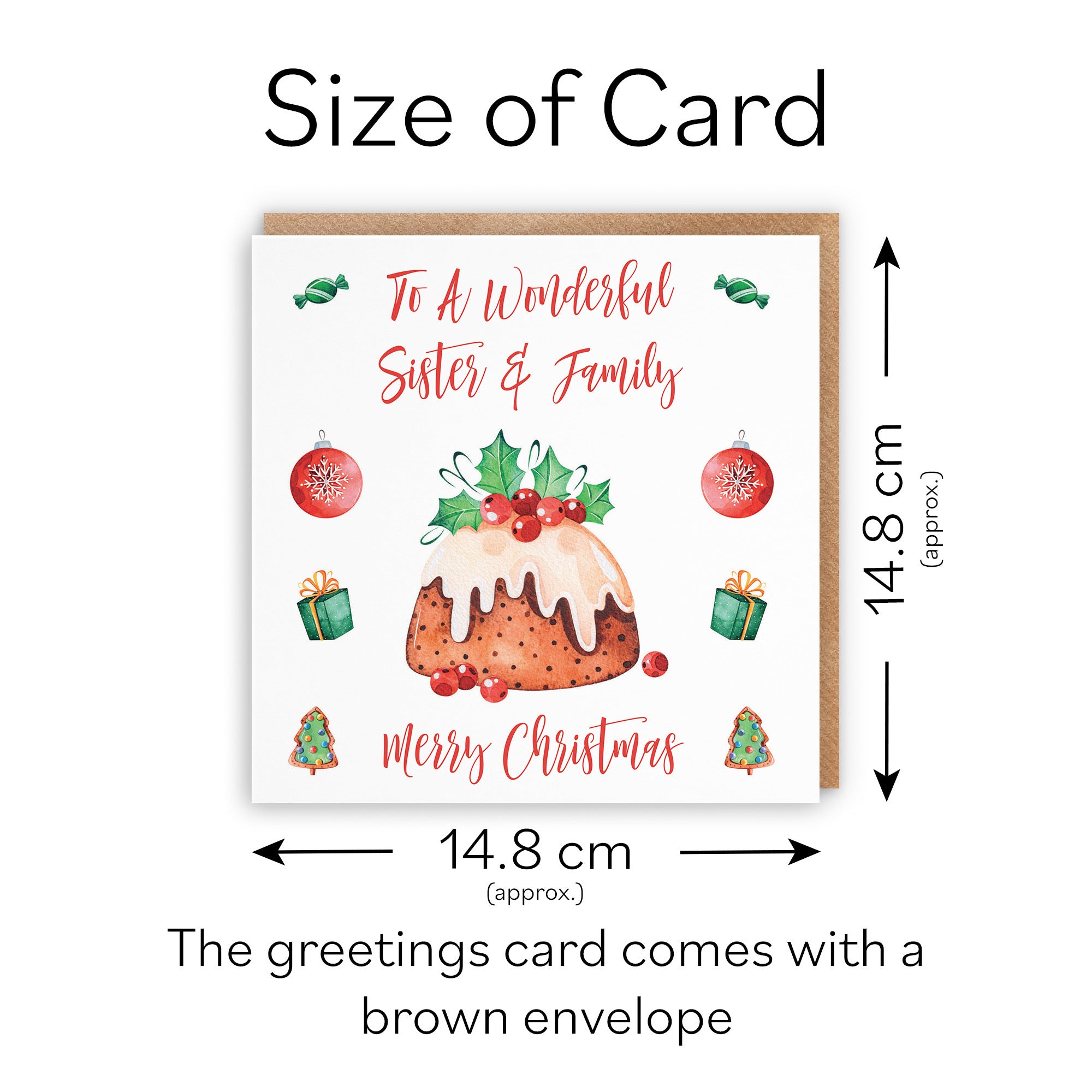 Sister And Family Card Christmas Pudding - Default Title (TH02908)